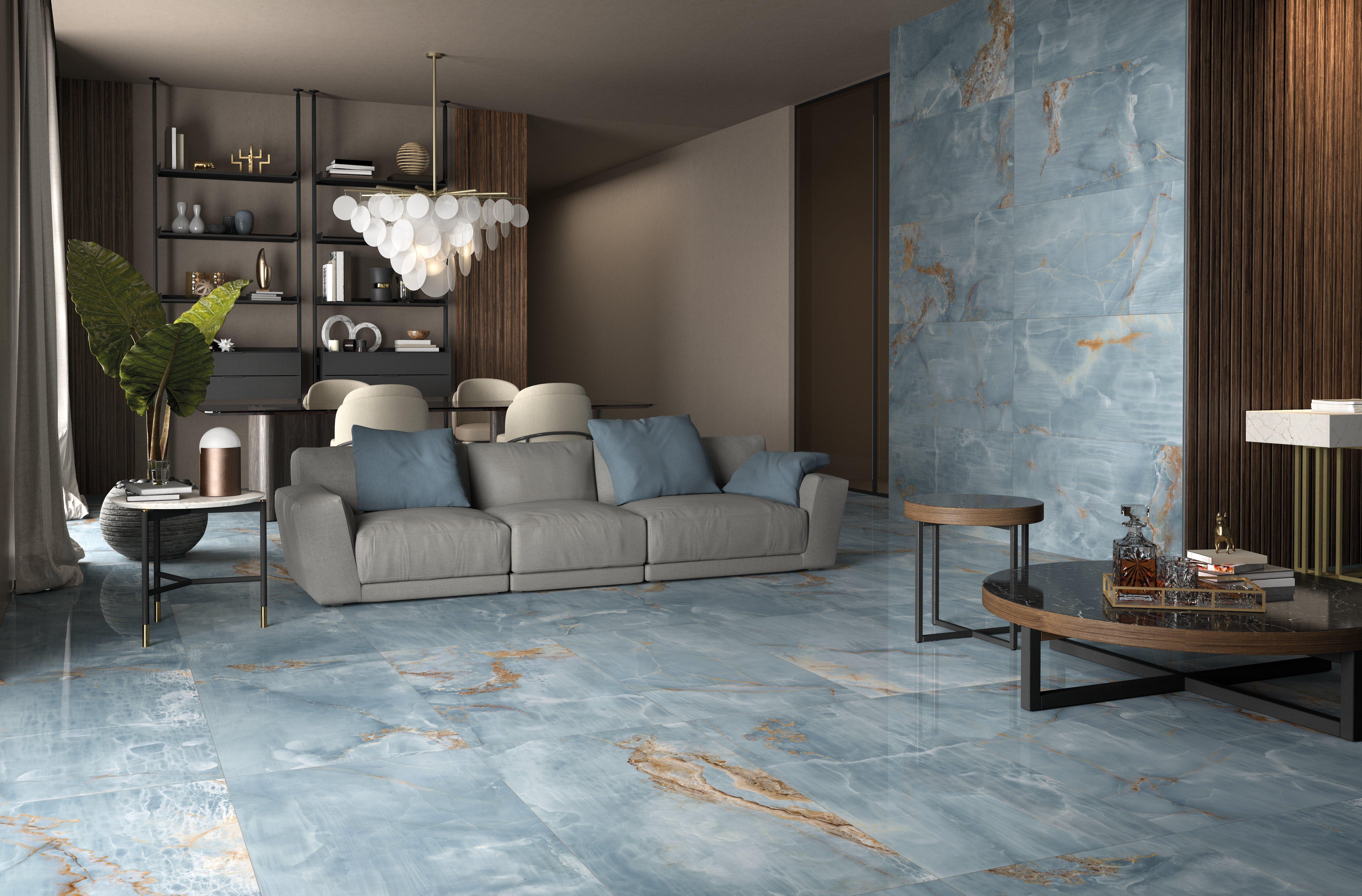 Vita Bella Polished Porcelain Tile - Blue Tile