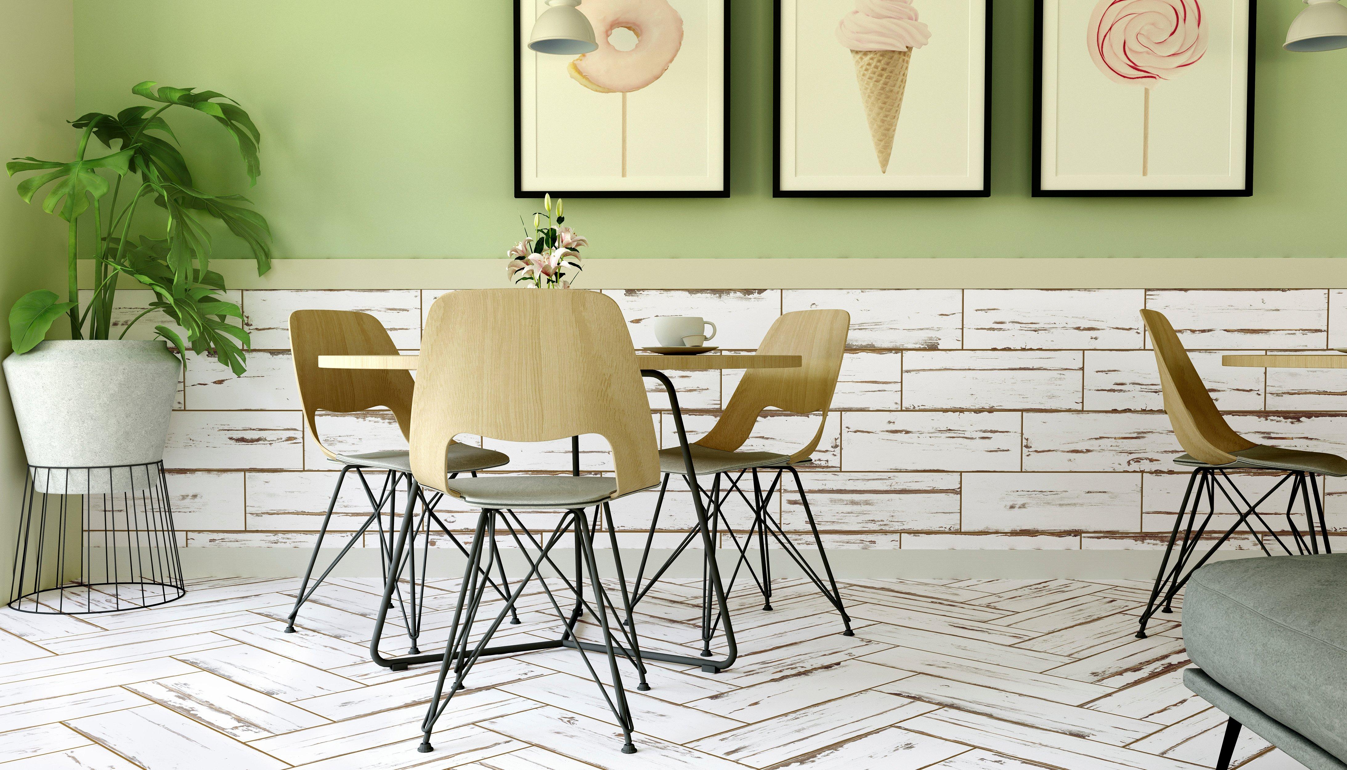 Springfield White Wood Plank Ceramic Tile