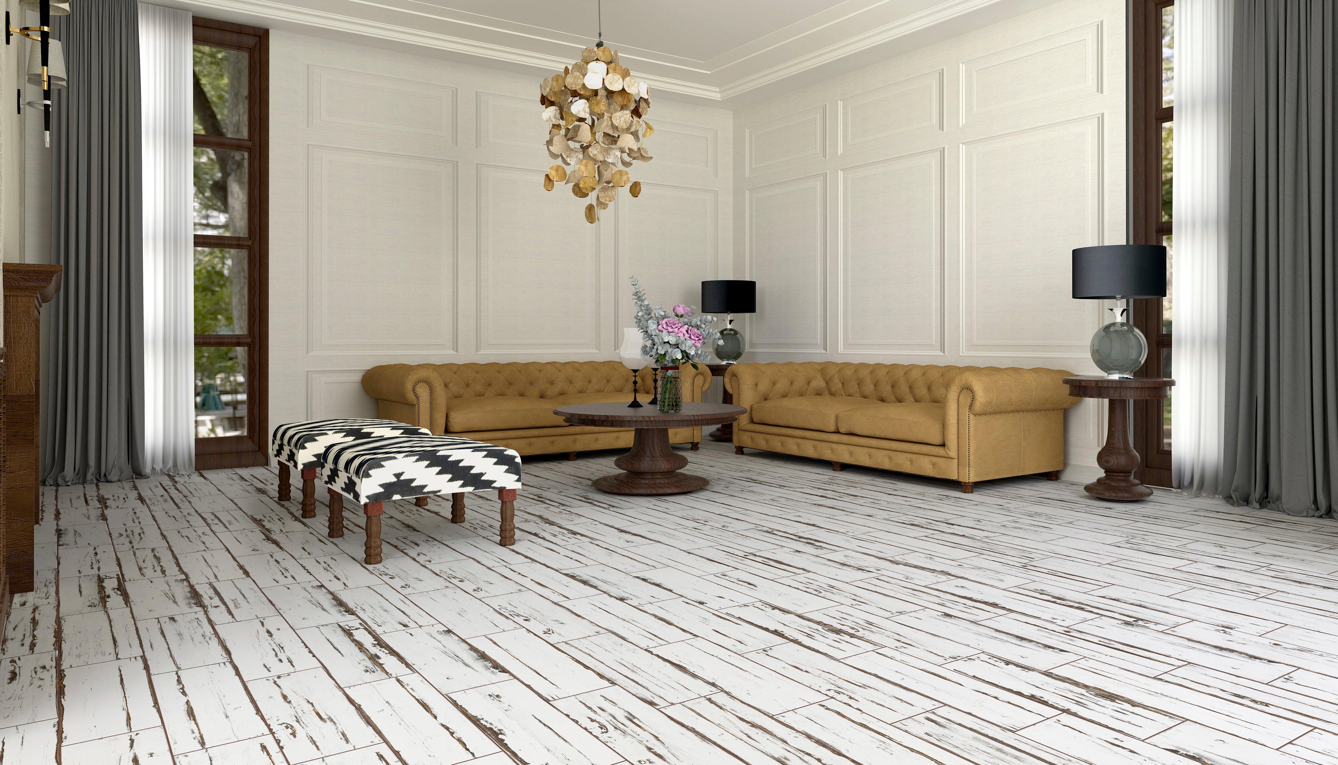 Springfield White Wood Plank Ceramic Tile