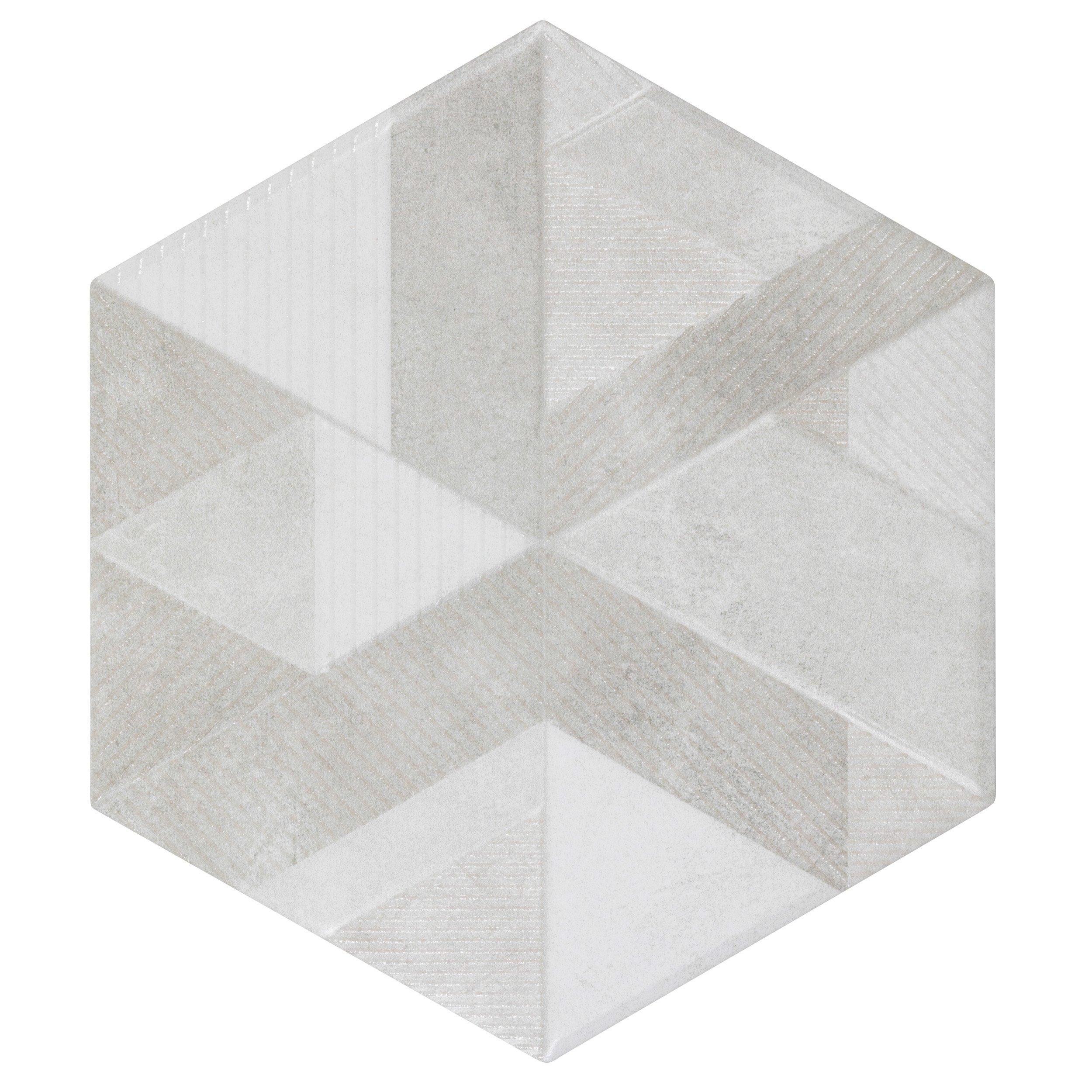 Sedona 10 in. 3D Hexagon Porcelain Tile