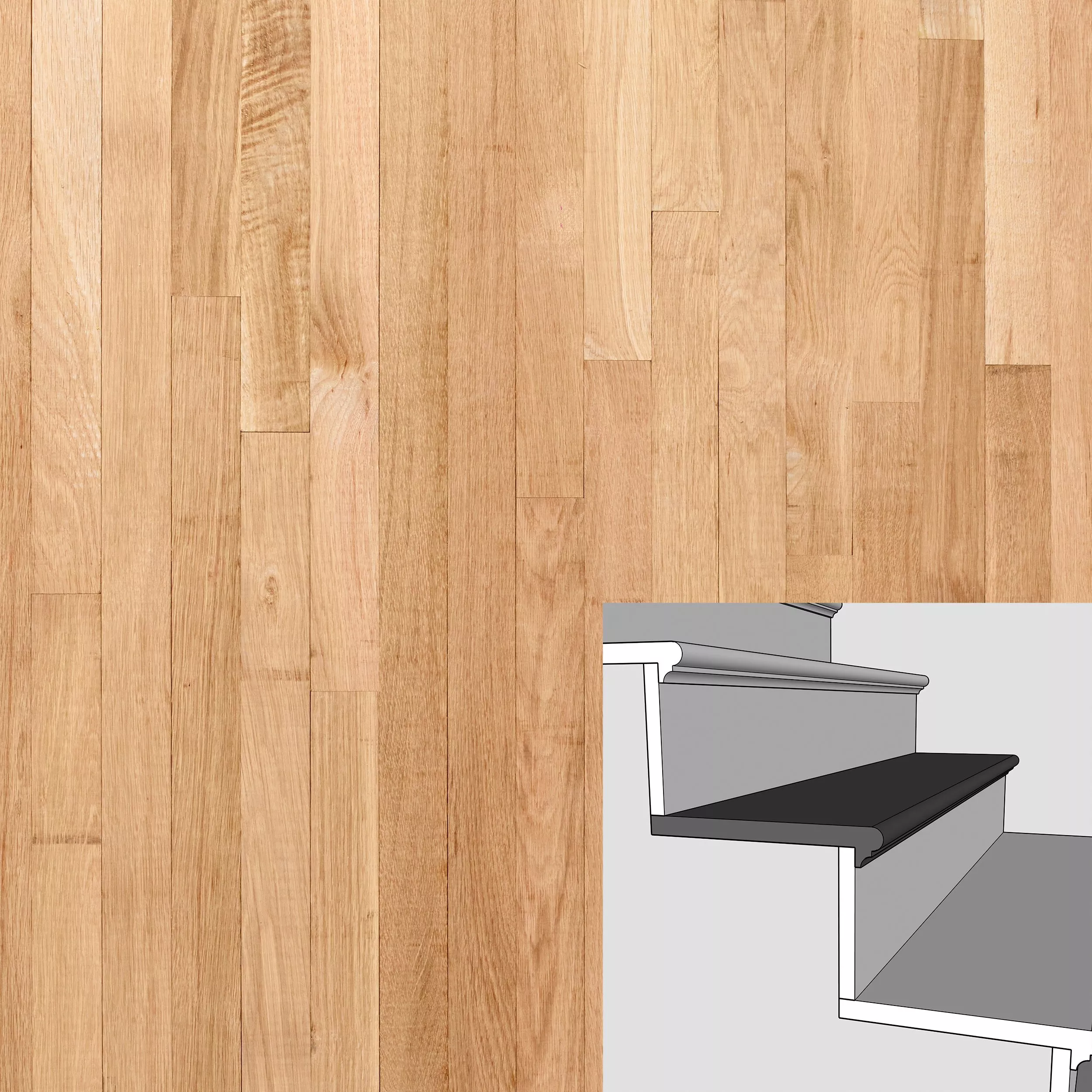 White Oak Modern Retread - 36in.