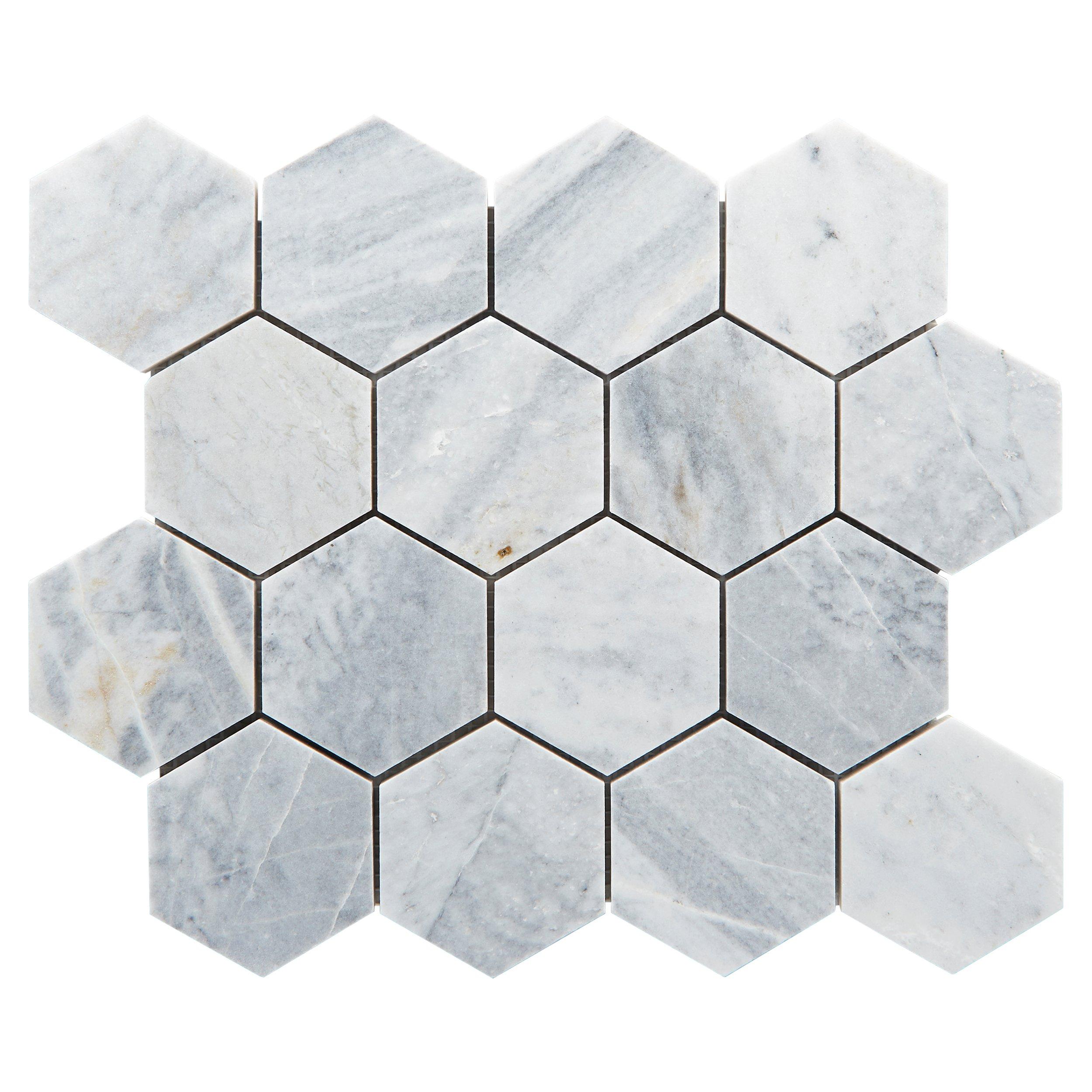 Aleutian Isles 3 in. Honed Marble Hexagon Mosaic