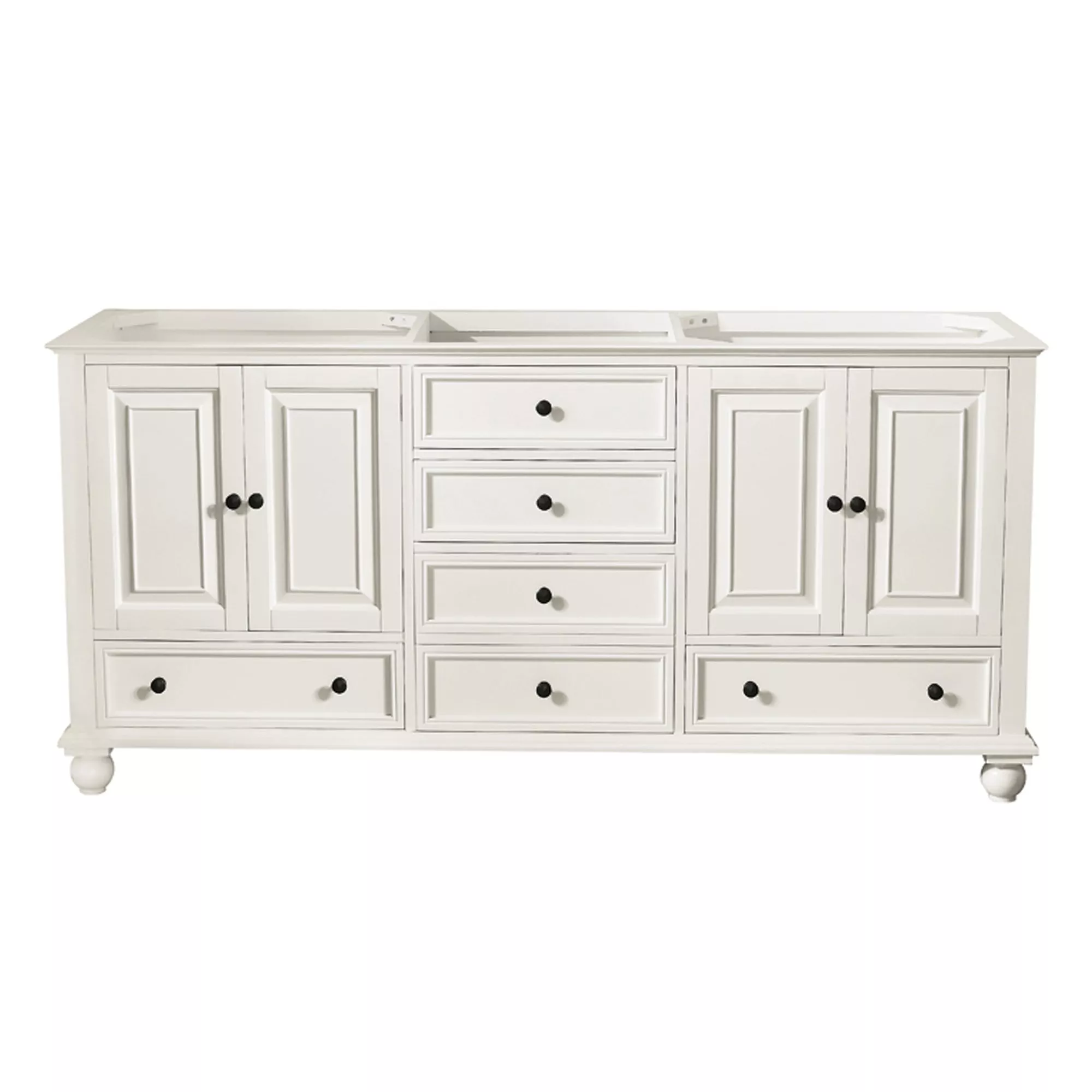 Tompkins French White 72 in. Vanity Base