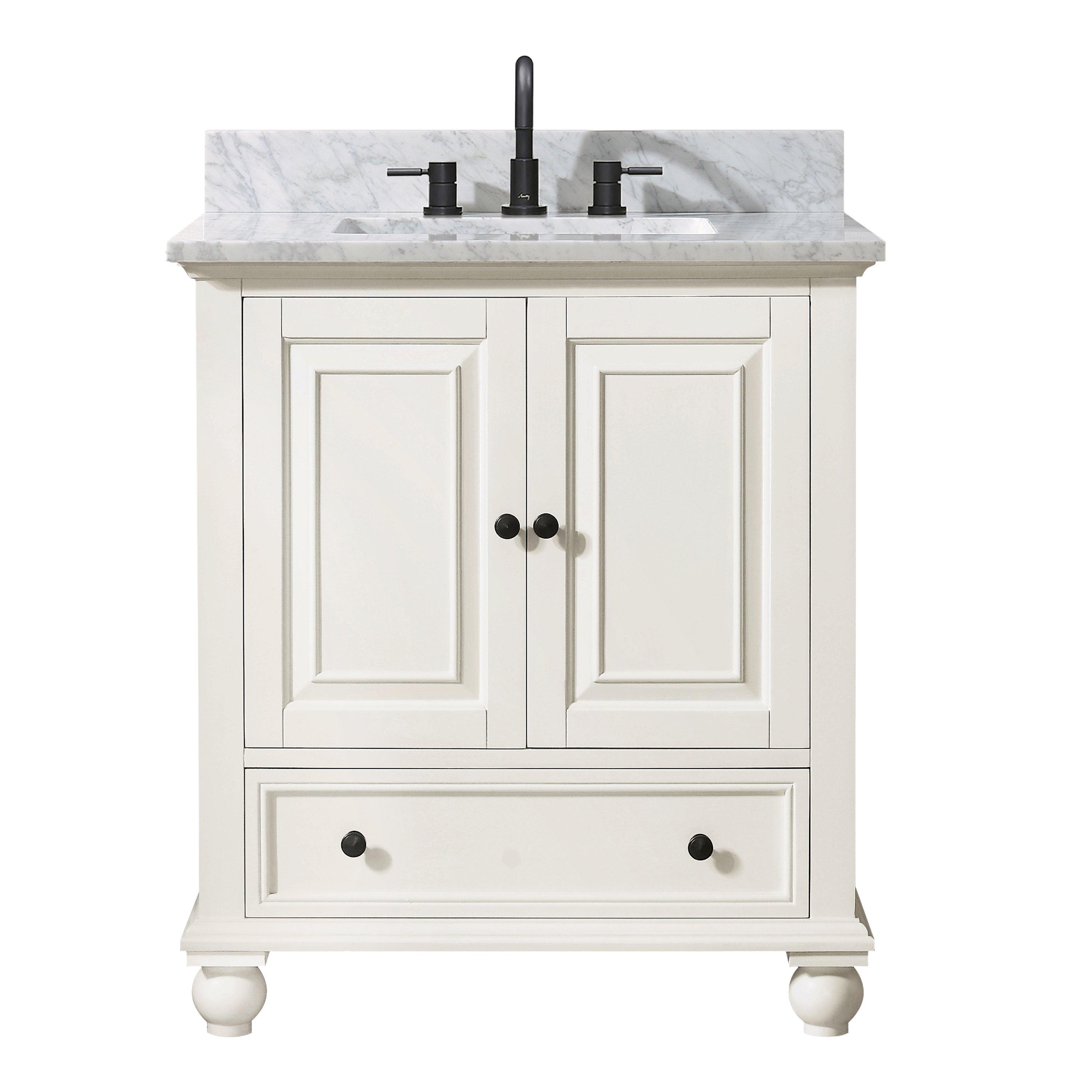Tompkins Vanity with Carrara Marble Top