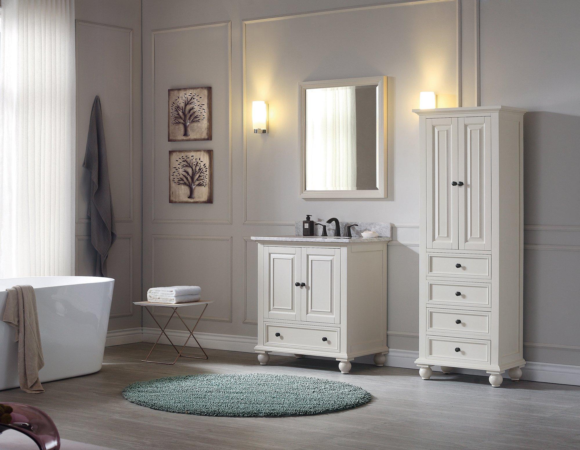 Tompkins Vanity with Carrara Marble Top