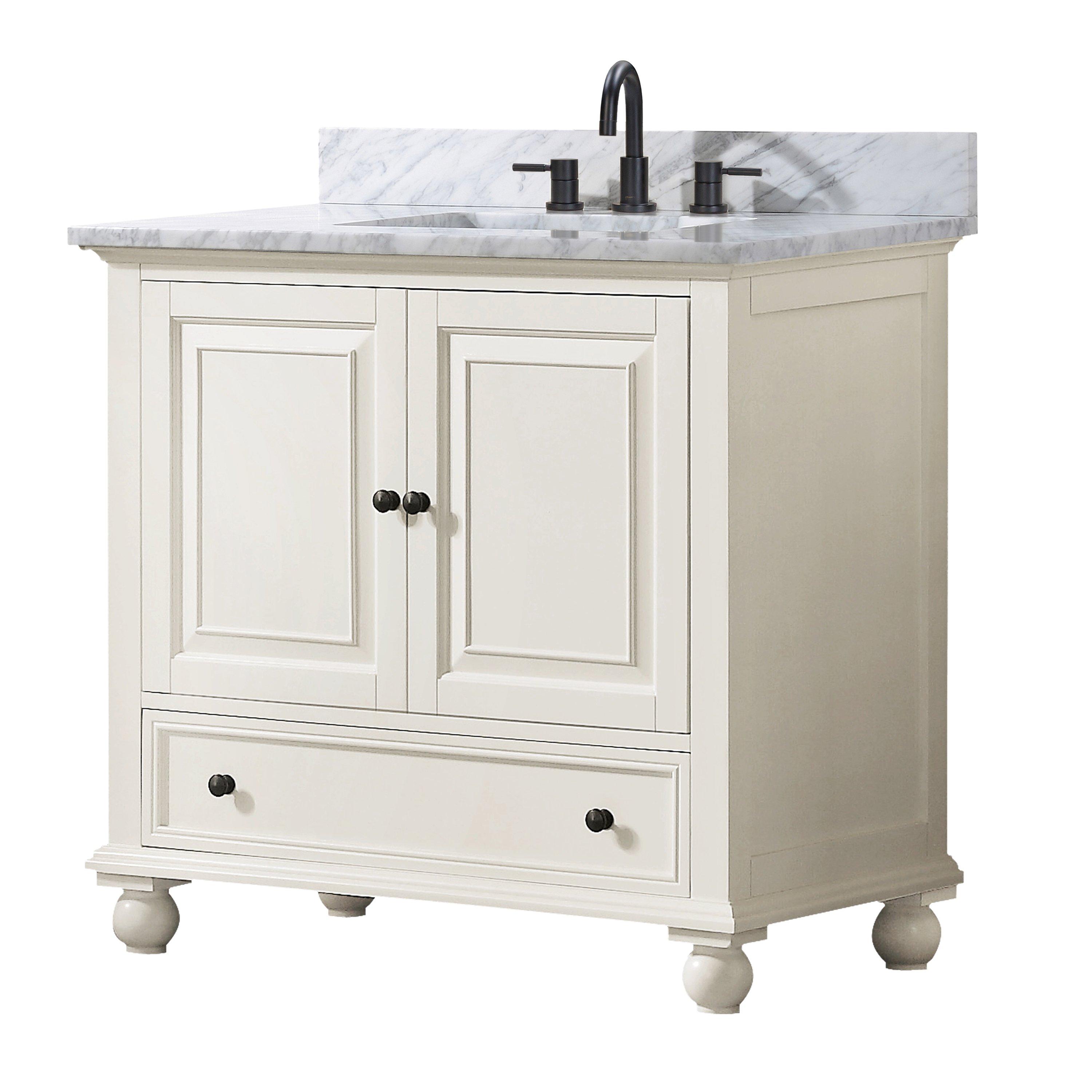 Tompkins Vanity with Carrara Marble Top