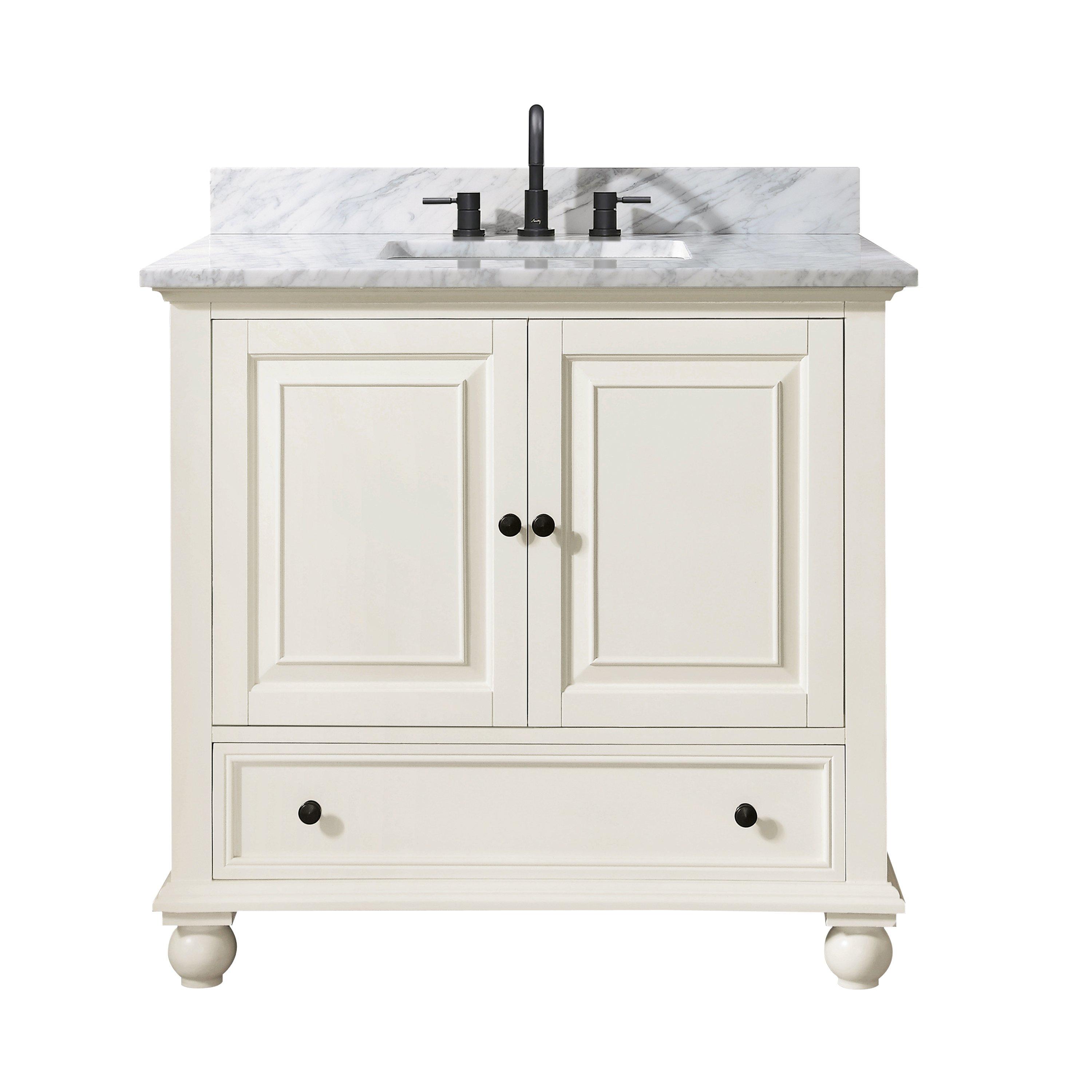 Tompkins Vanity with Carrara Marble Top