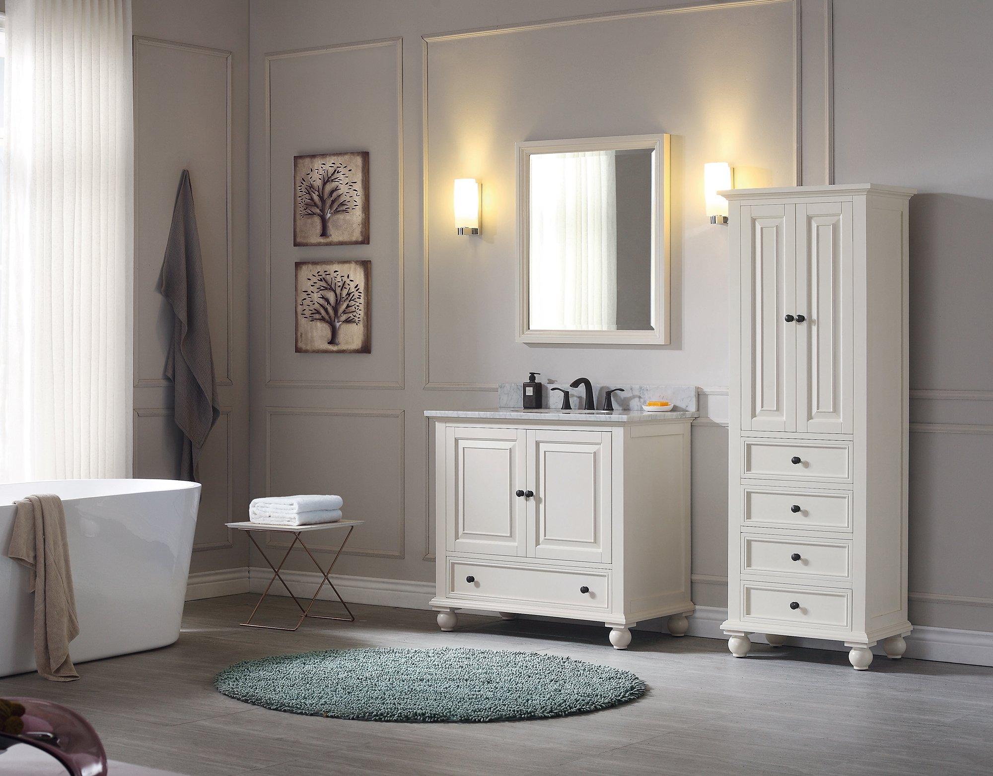 Tompkins Vanity with Carrara Marble Top