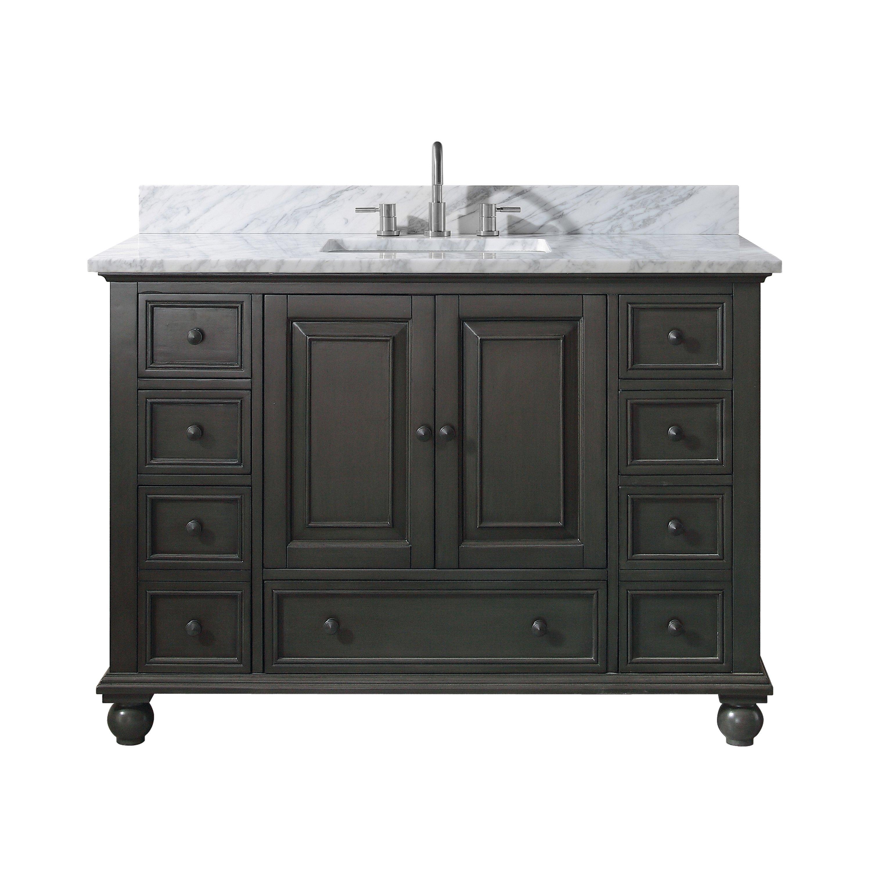 Tompkins Gray 48 in. Vanity with Cararra Top