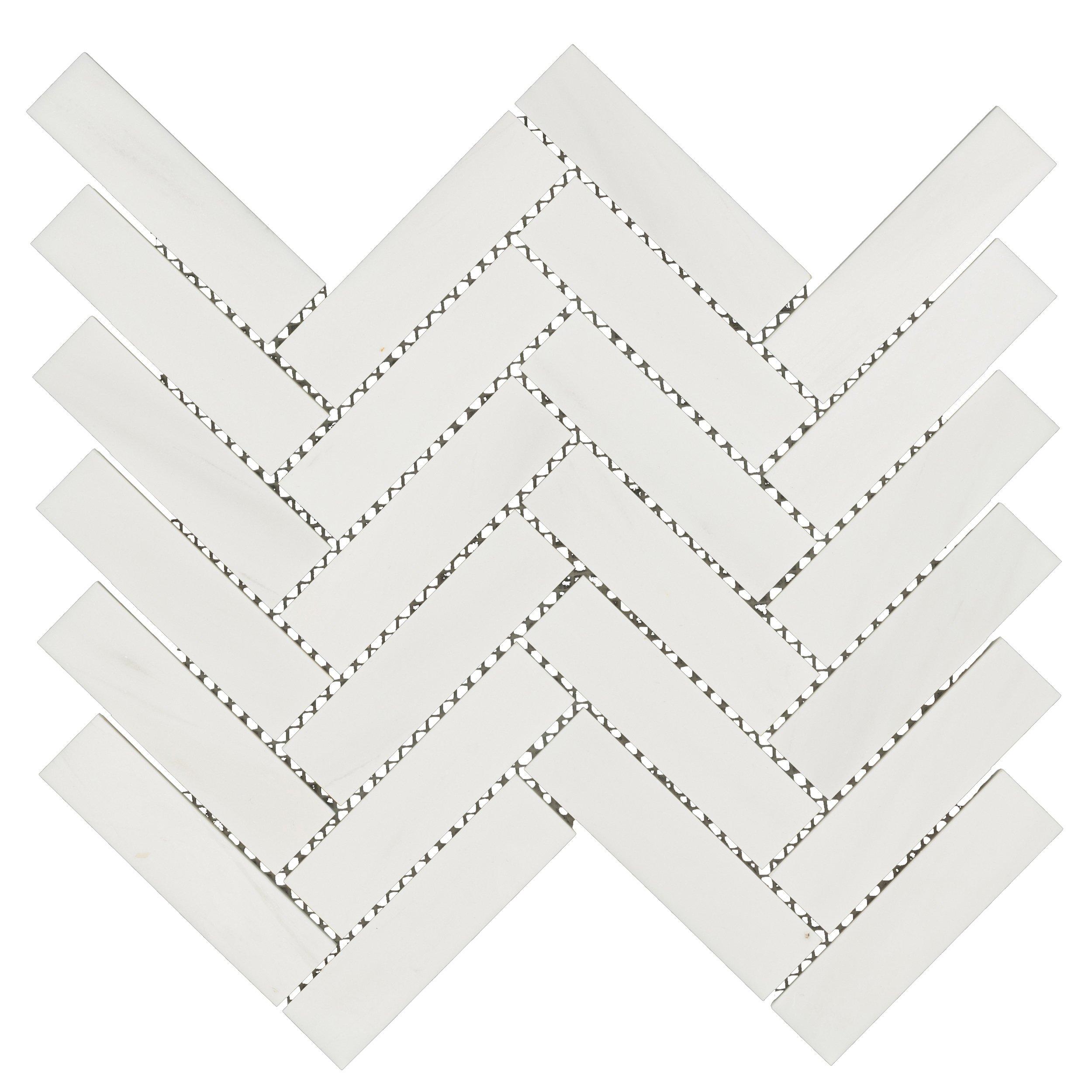 Dolomite Herringbone Honed Marble Mosaic