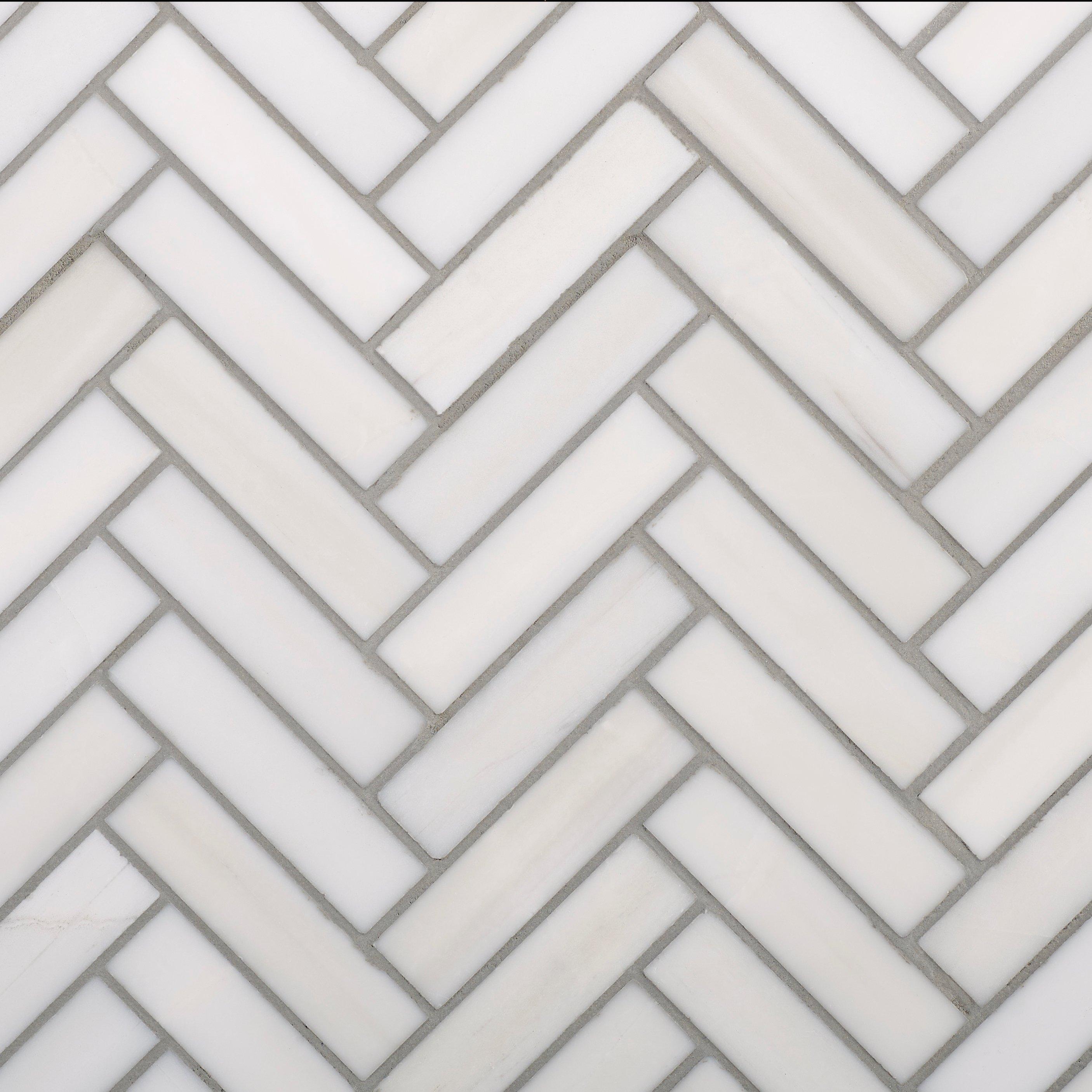 Dolomite Herringbone Honed Marble Mosaic