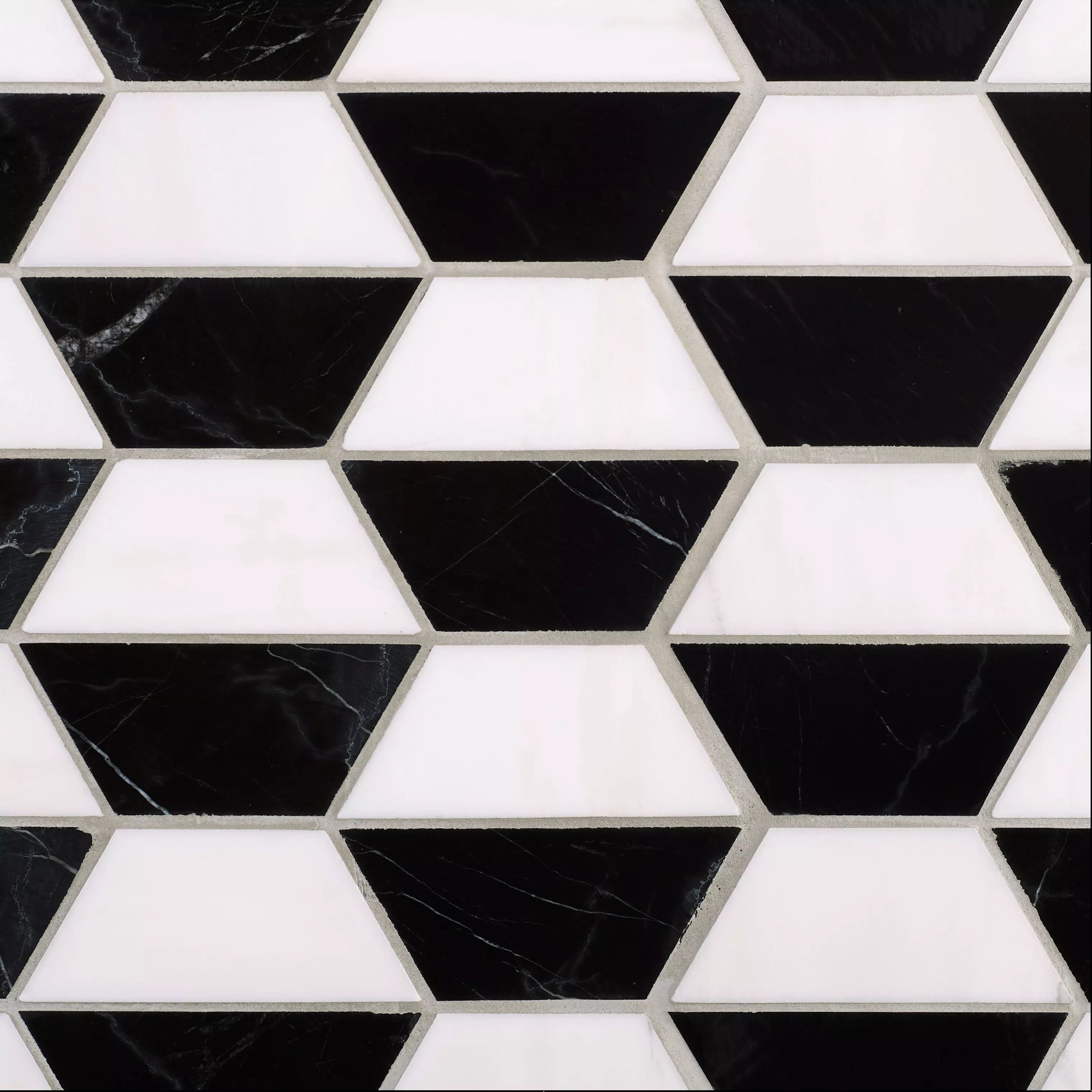 Dolomite Noir Split Hexagon Marble Mosaic