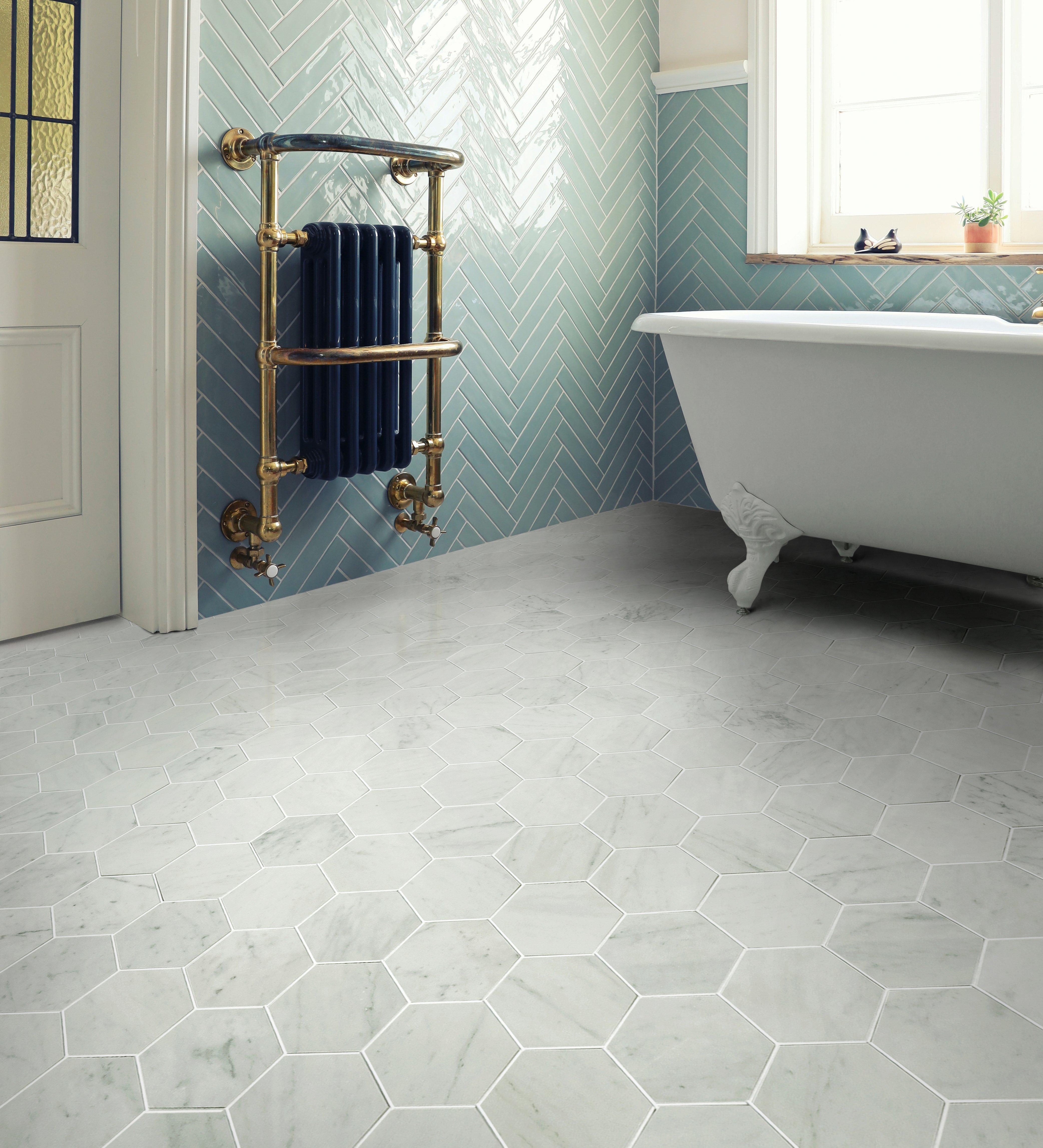 Marble Hexagon Tile Bathroom Floor Flooring Tips
