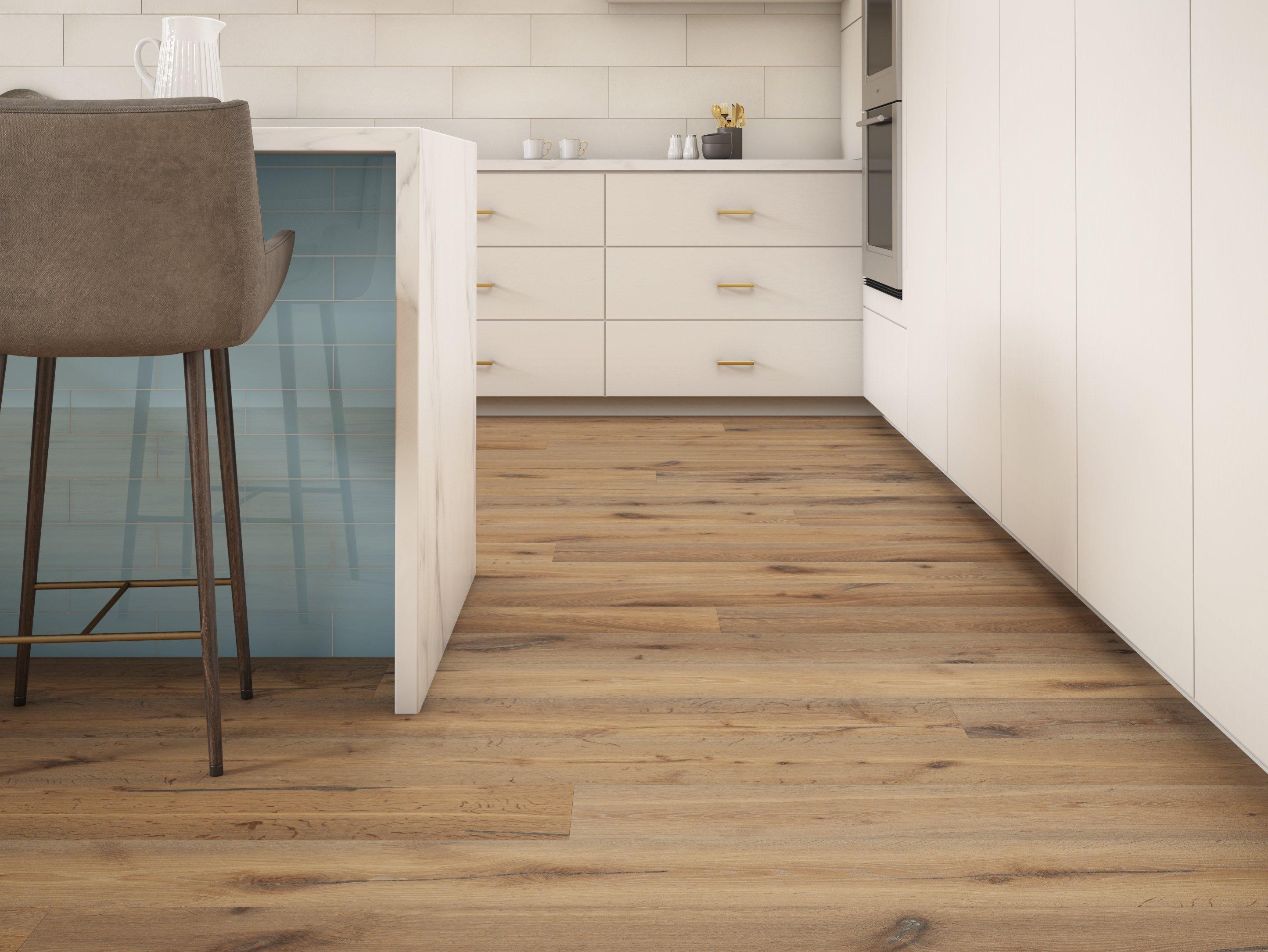 Voyage Koster Smoked White Oak Wire-Brushed Engineered Hardwood