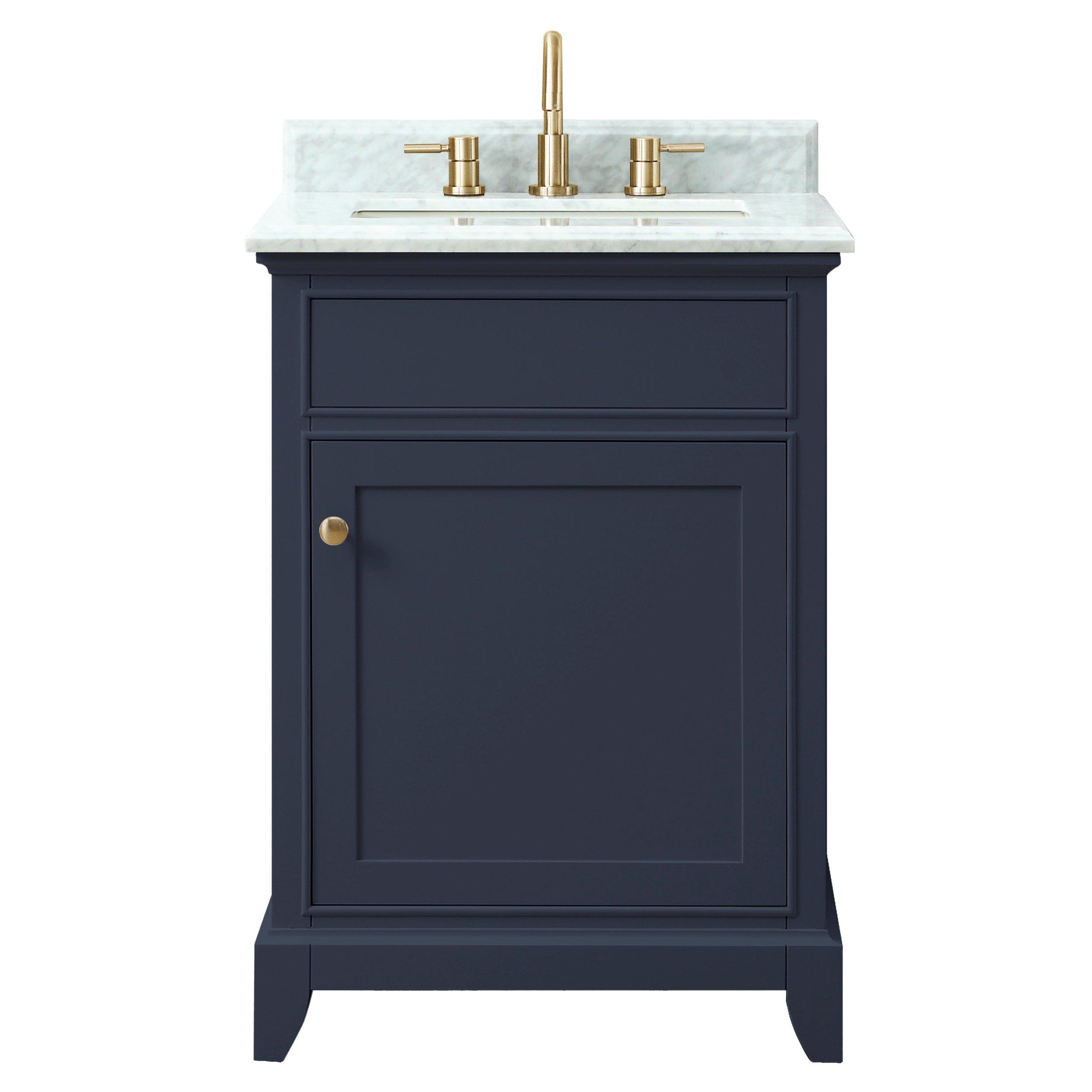 Aurora Blue 25 in. Vanity with Carrara Top