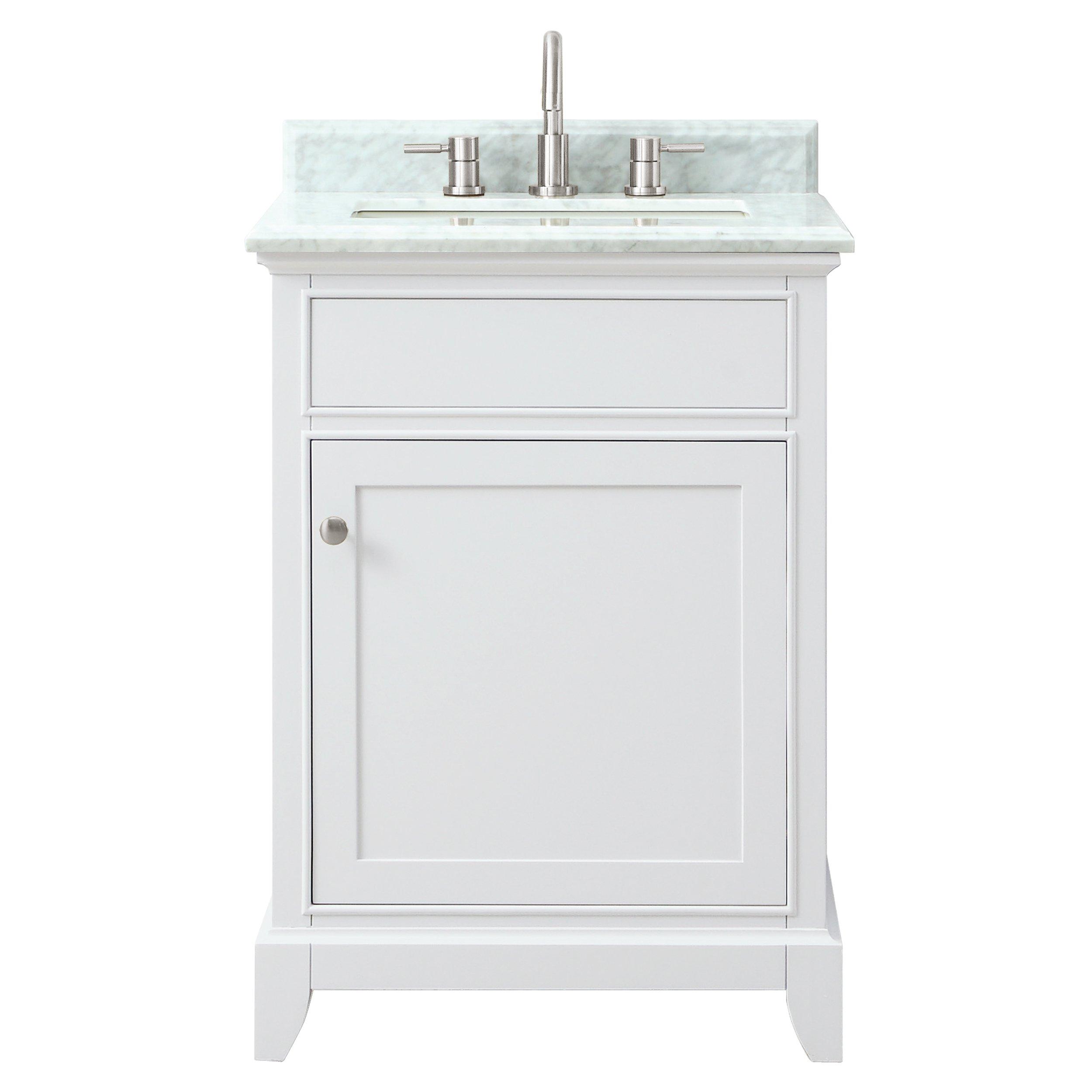 Aurora Blue 25 in. Vanity with Carrara Top Aurora Blue 25 in. Vanity with Carrara Top