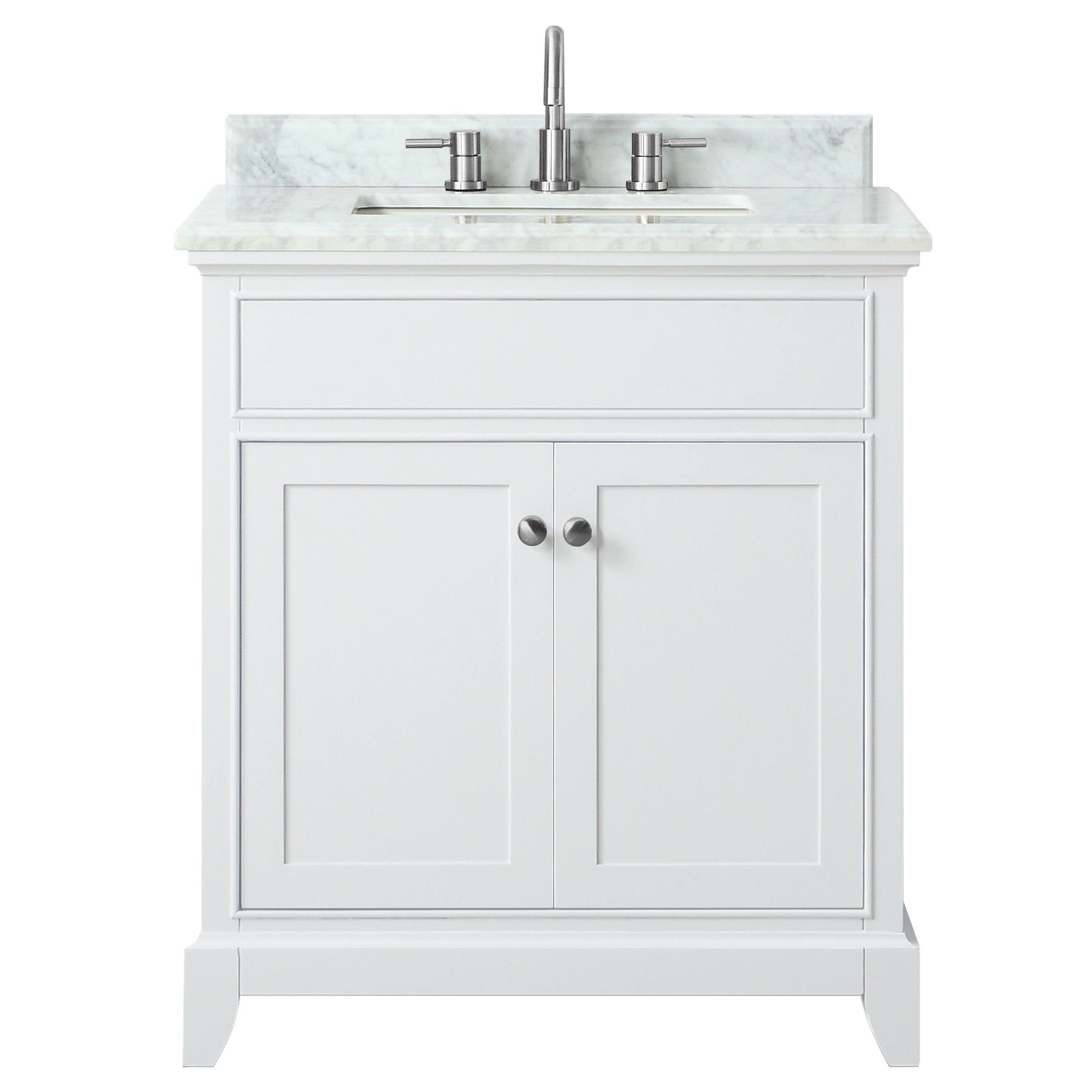 Aurora White 31 in. Vanity with Carrara Top Aurora White 31 in. Vanity with Carrara Top