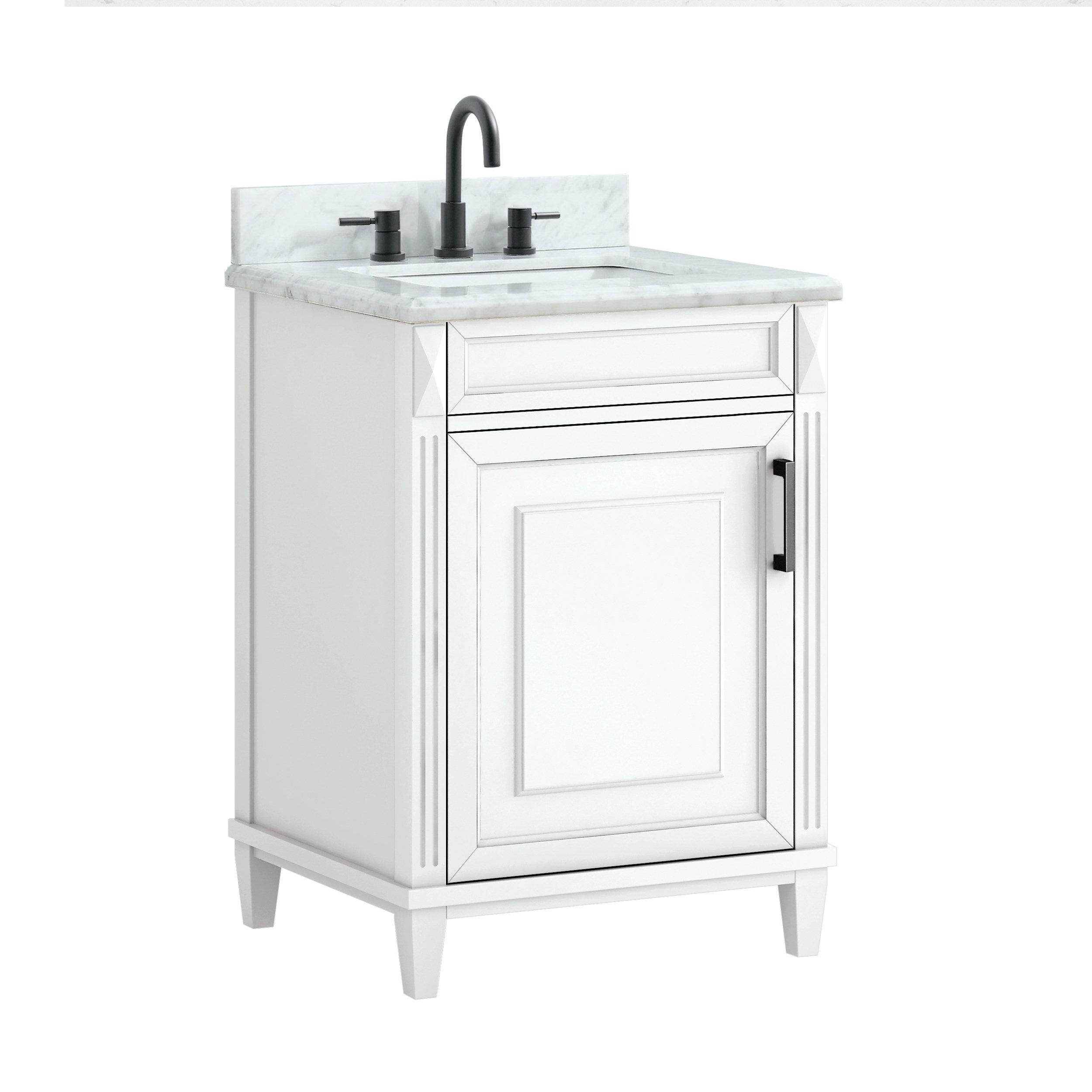 Sterling White 25 in. Vanity with Marble Top