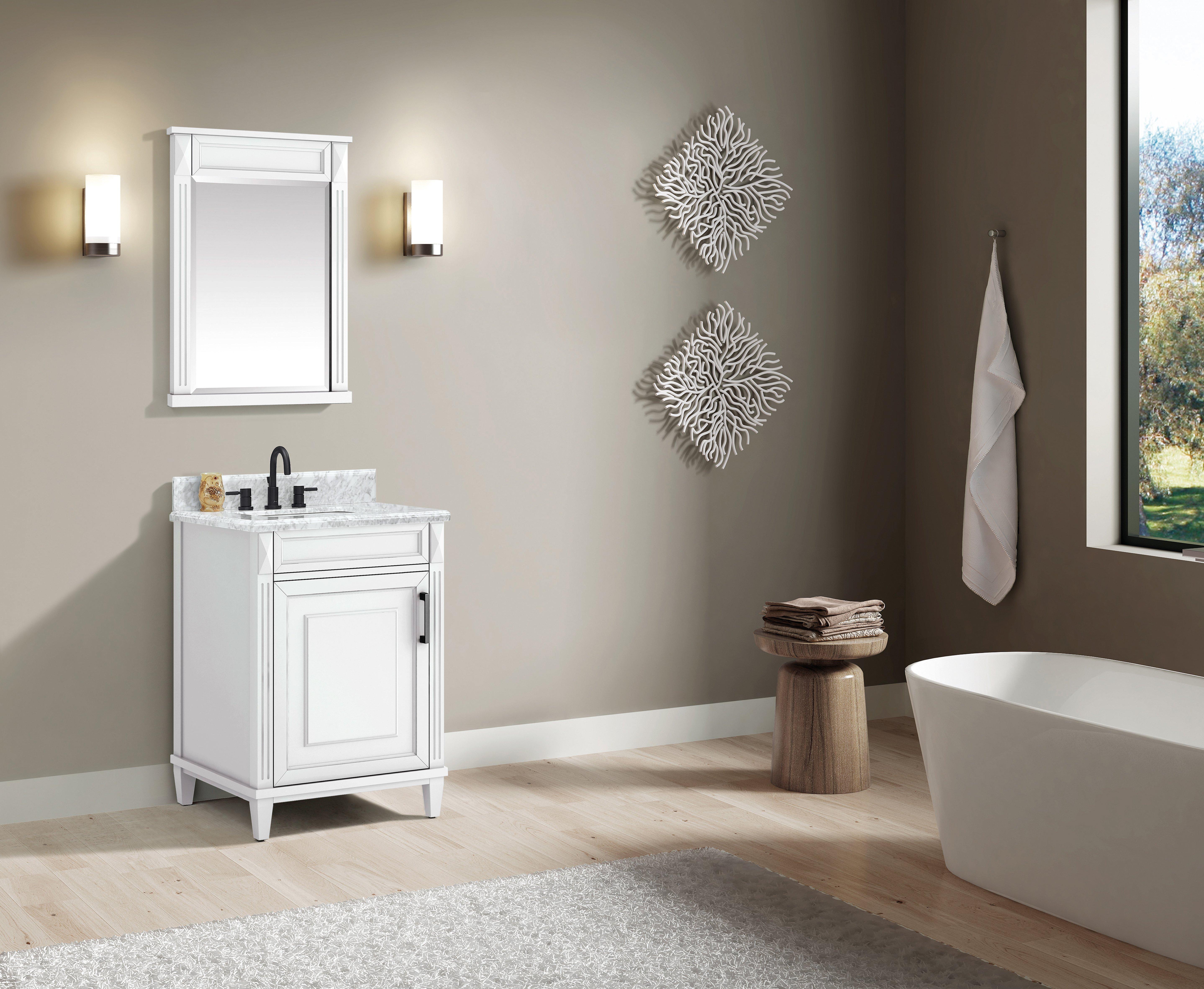 Sterling White 25 in. Vanity with Marble Top