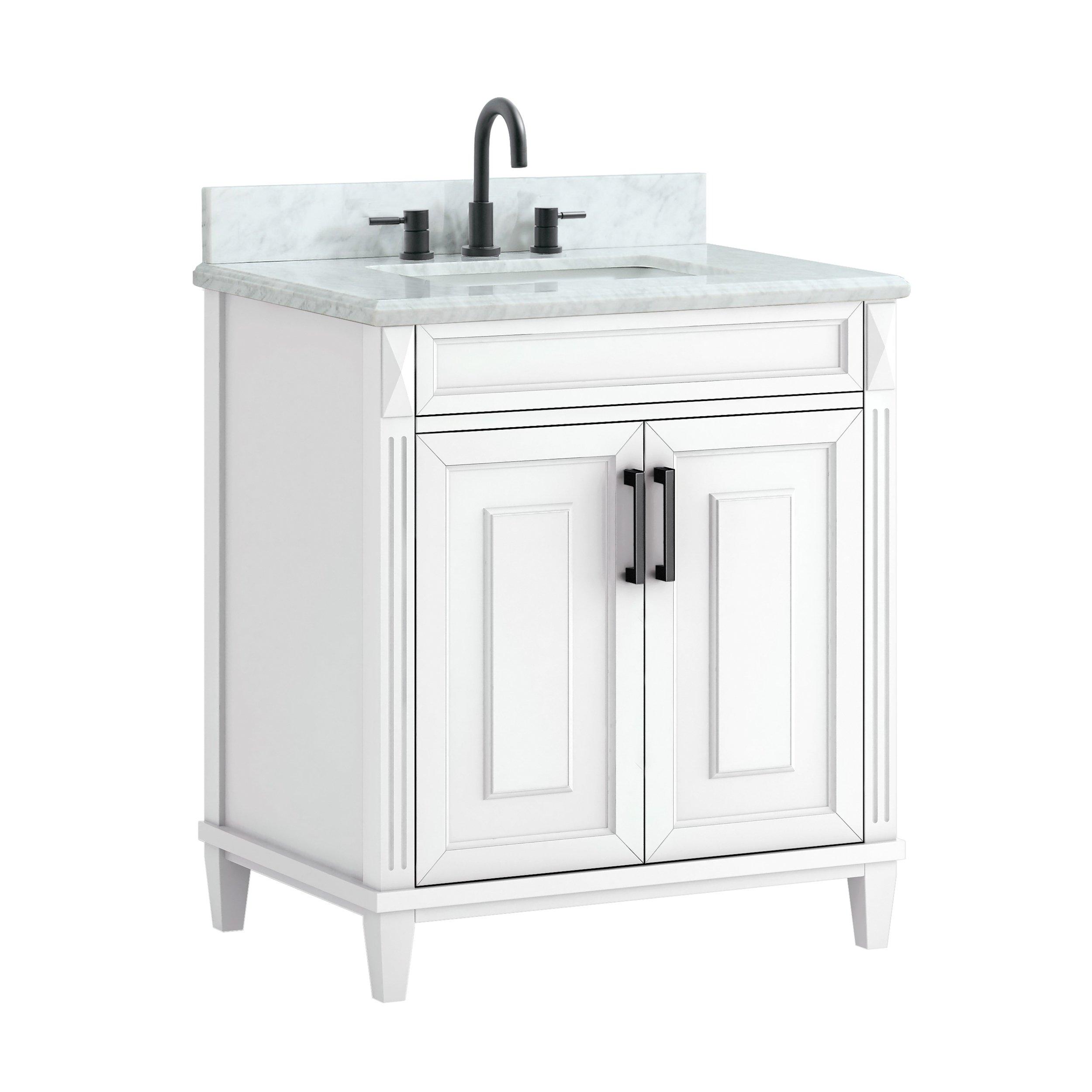 Sterling White 31 in. Vanity with Marble Top