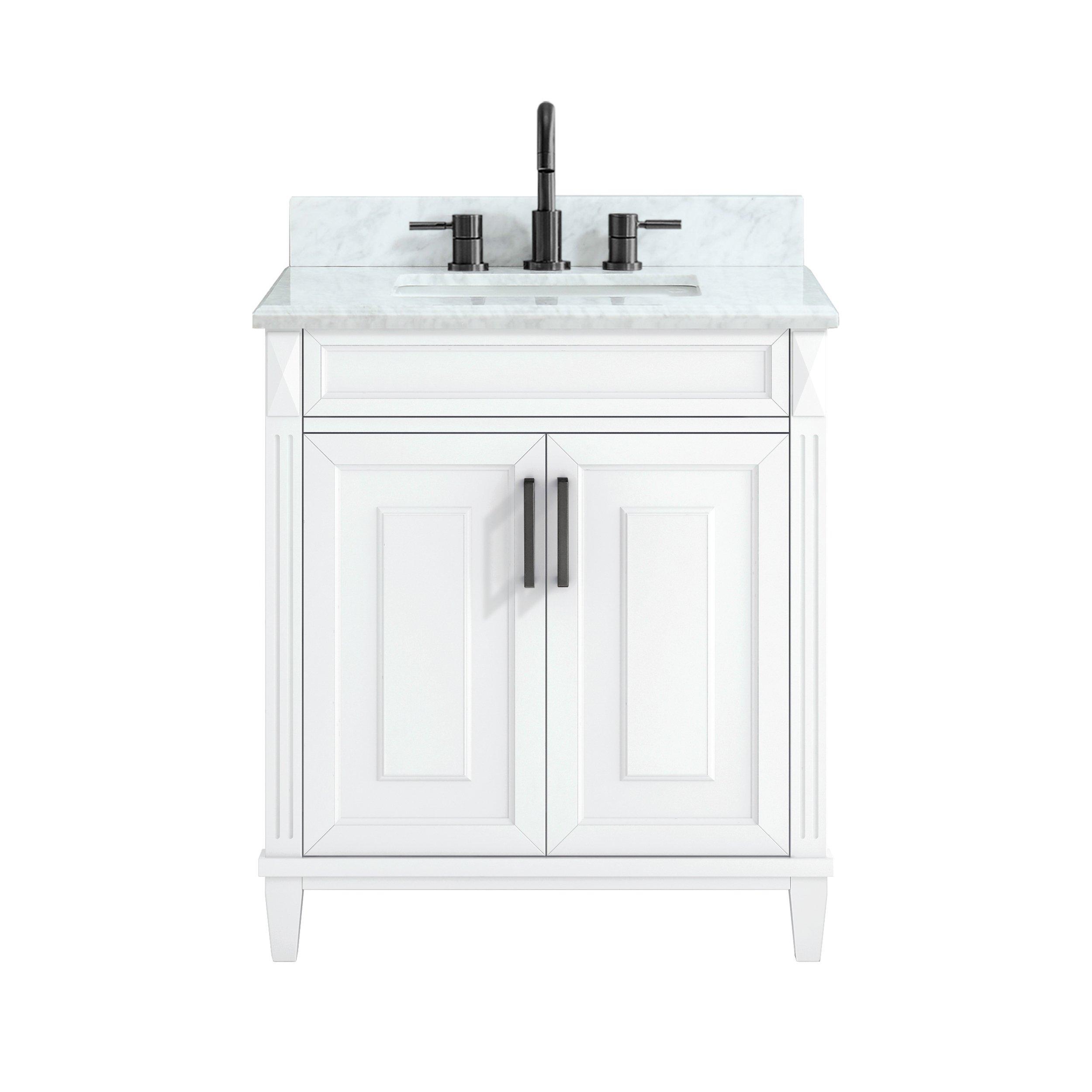 Sterling White 31 in. Vanity with Marble Top