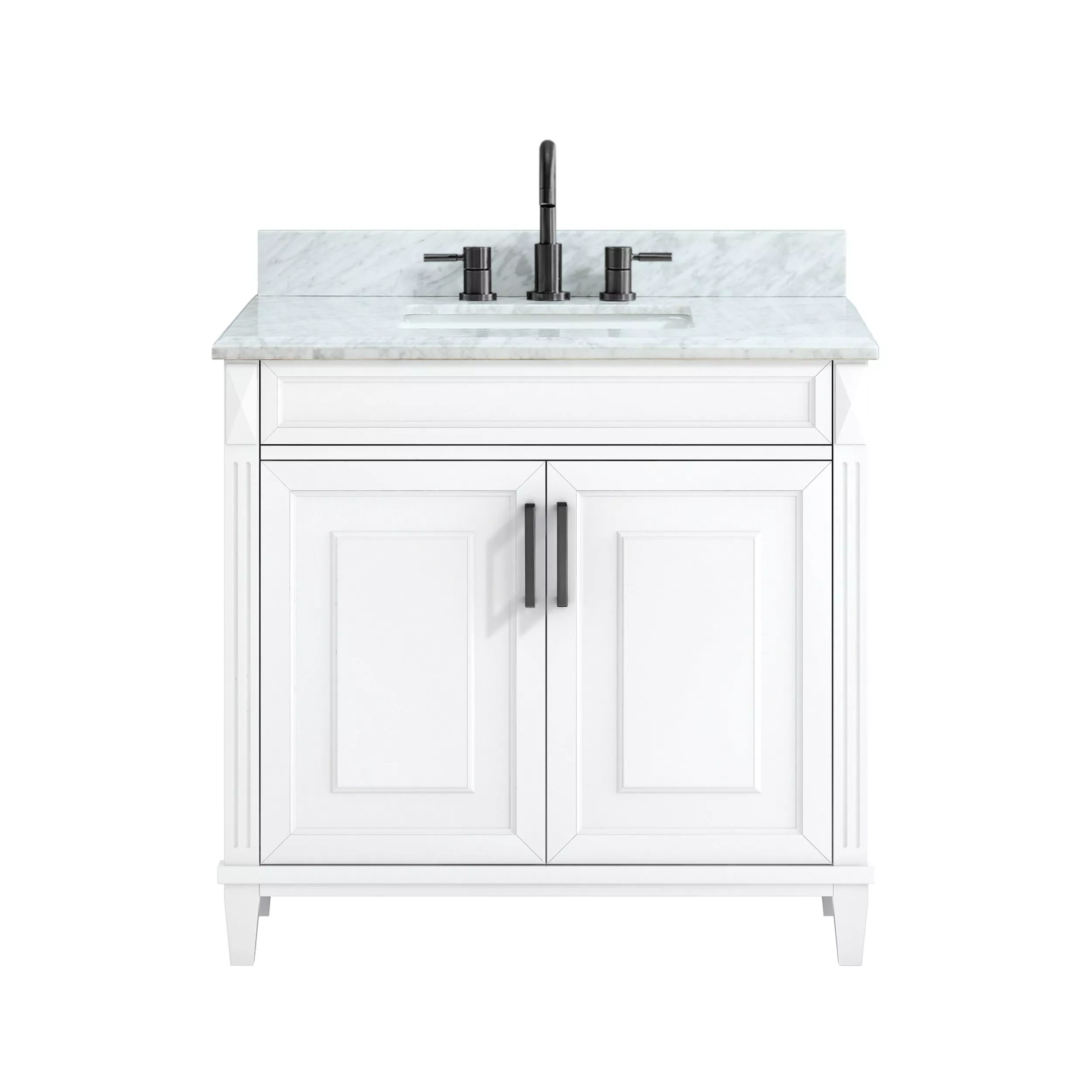 Sterling White 37 in. Vanity with Marble Top