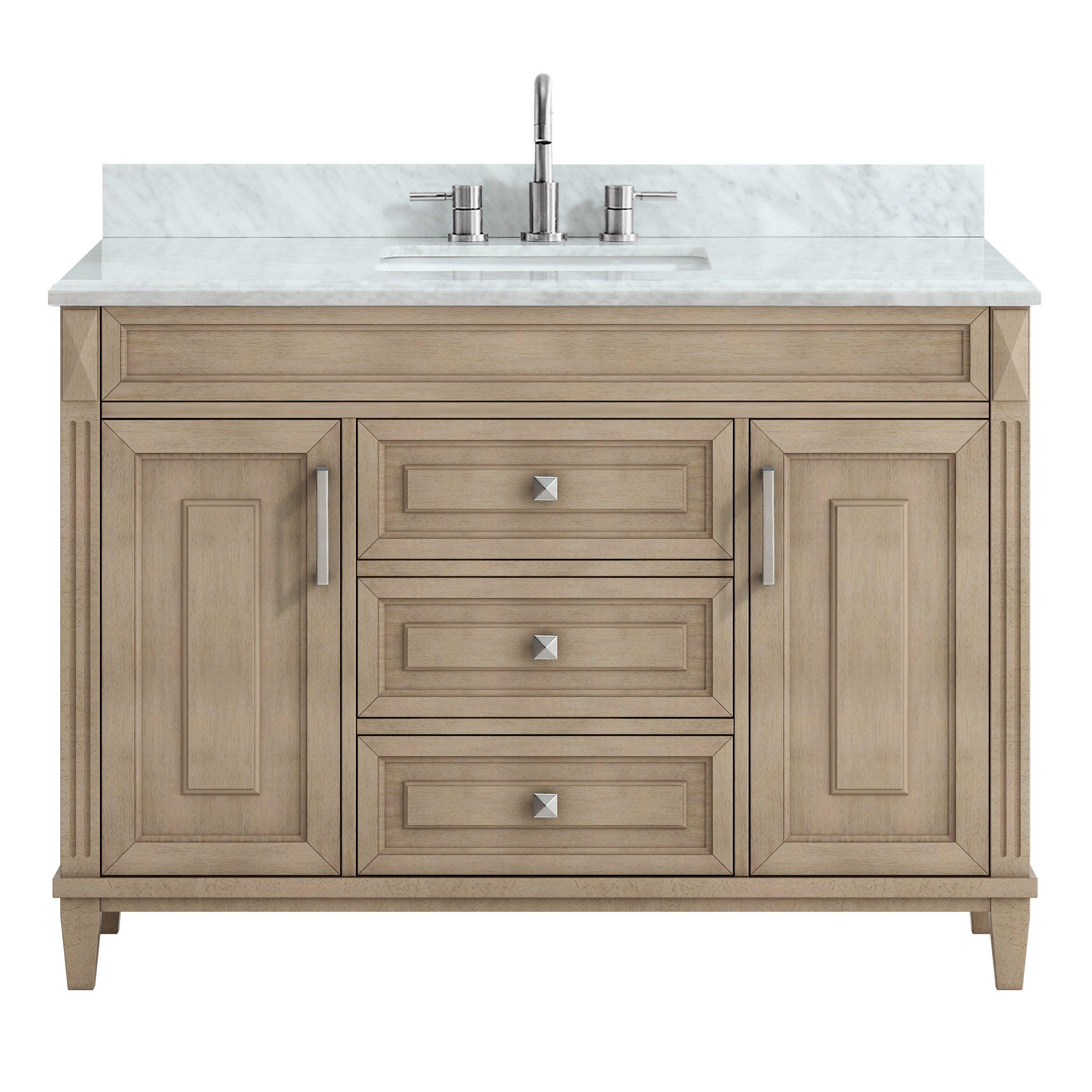 Sterling Savoie Natural 49 in. Vanity with Marble Top | Floor and