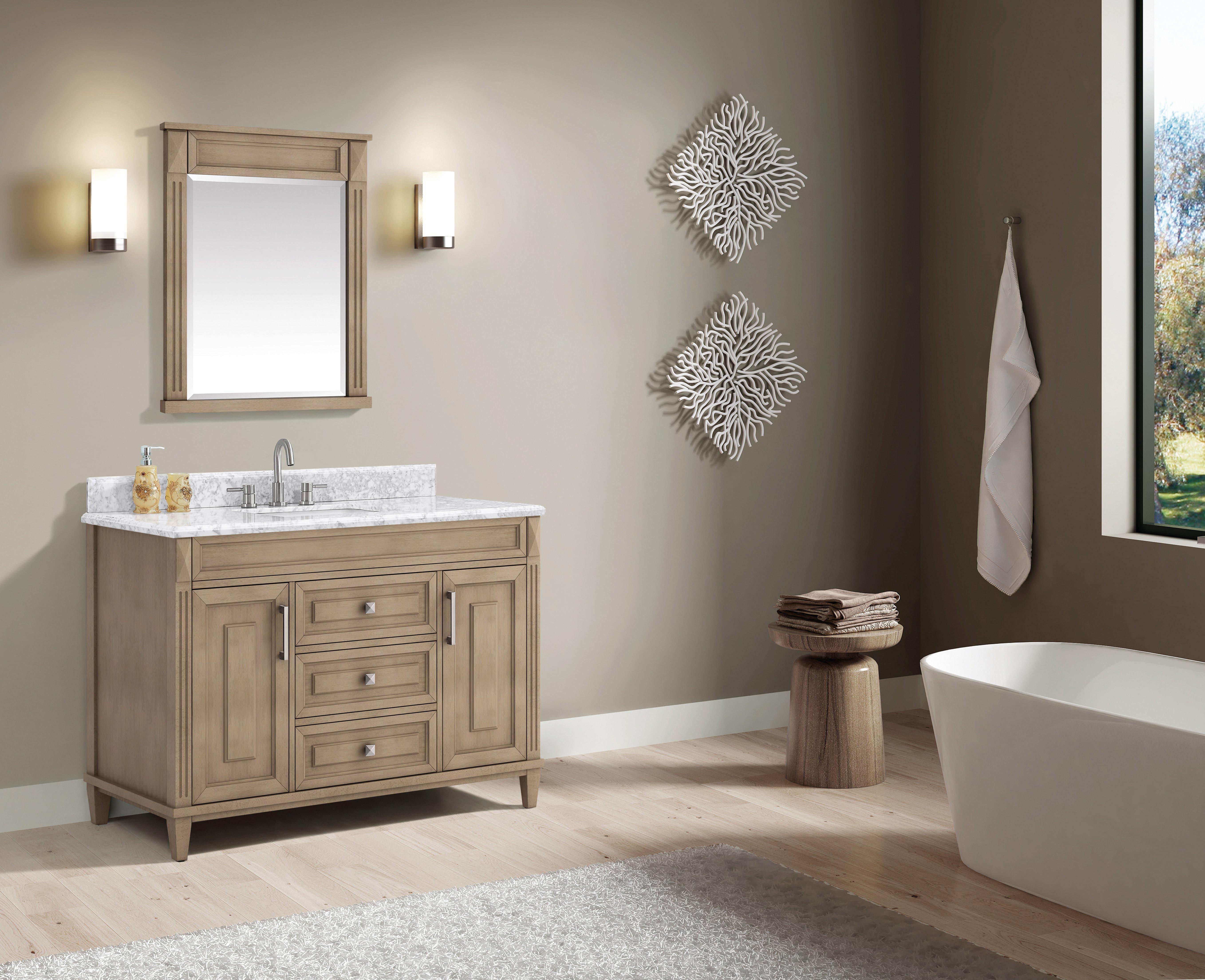 Sterling Savoie Natural 49 in. Vanity with Marble Top | Floor and