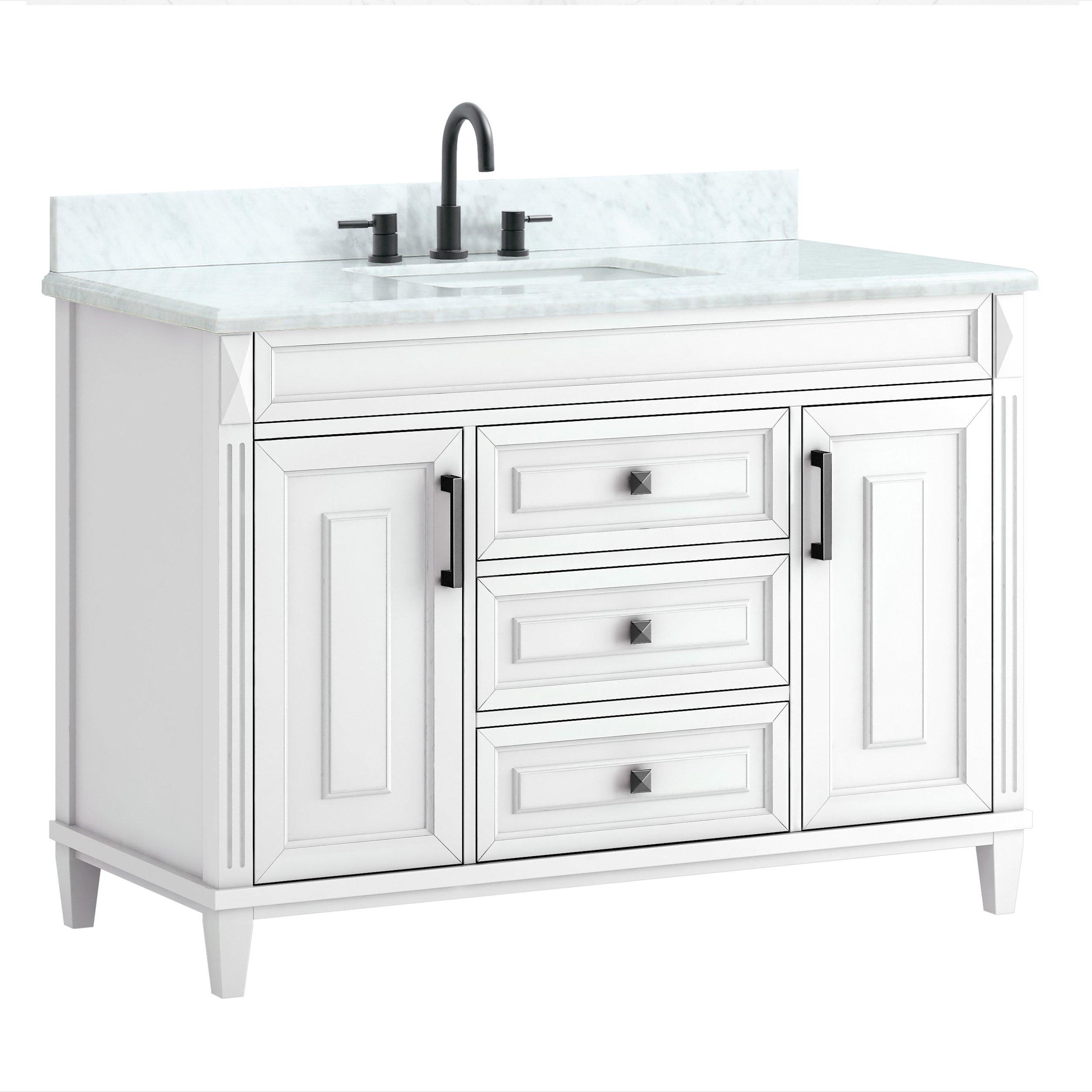 Sterling White 49 in. Vanity with Marble Top