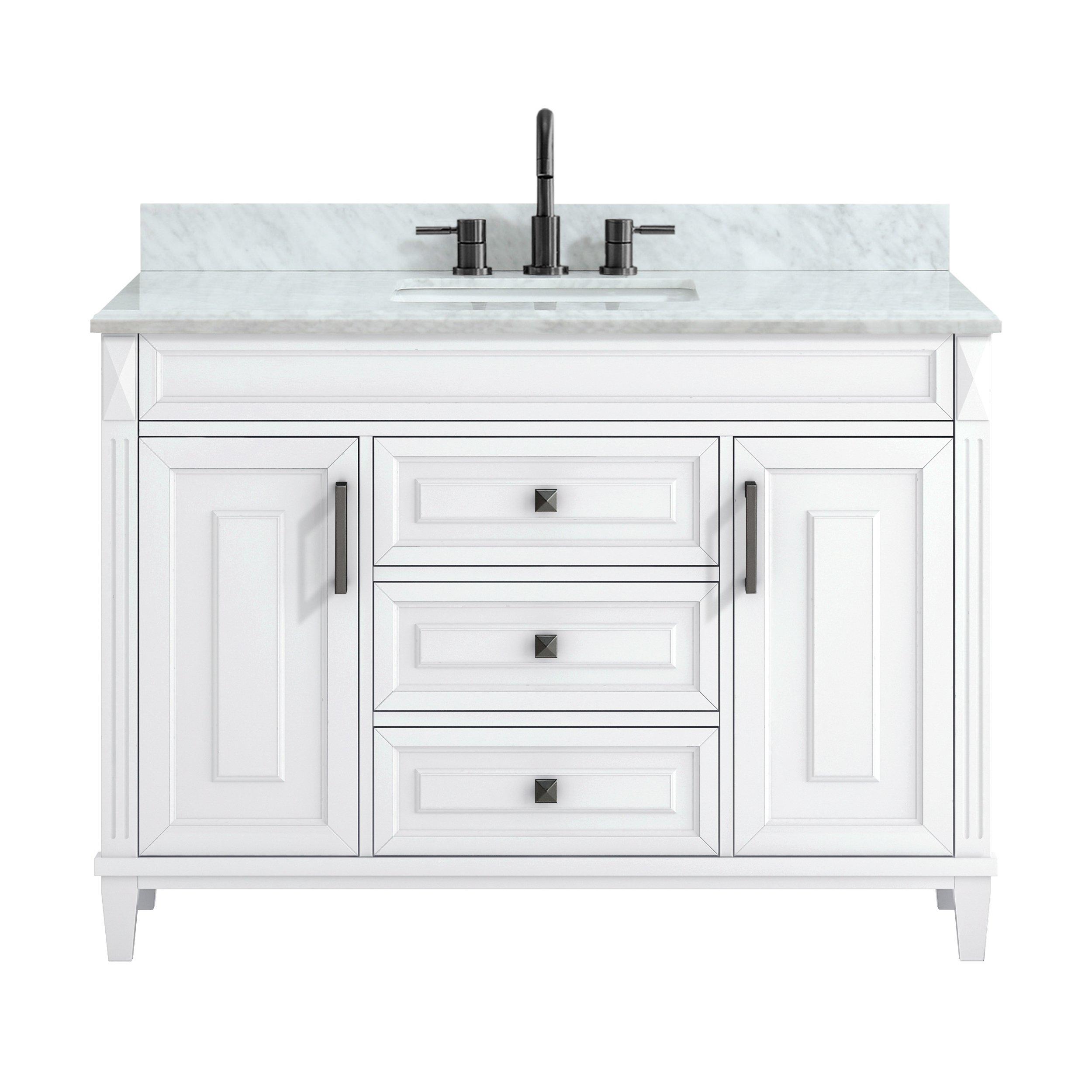 Sterling White 49 in. Vanity with Marble Top
