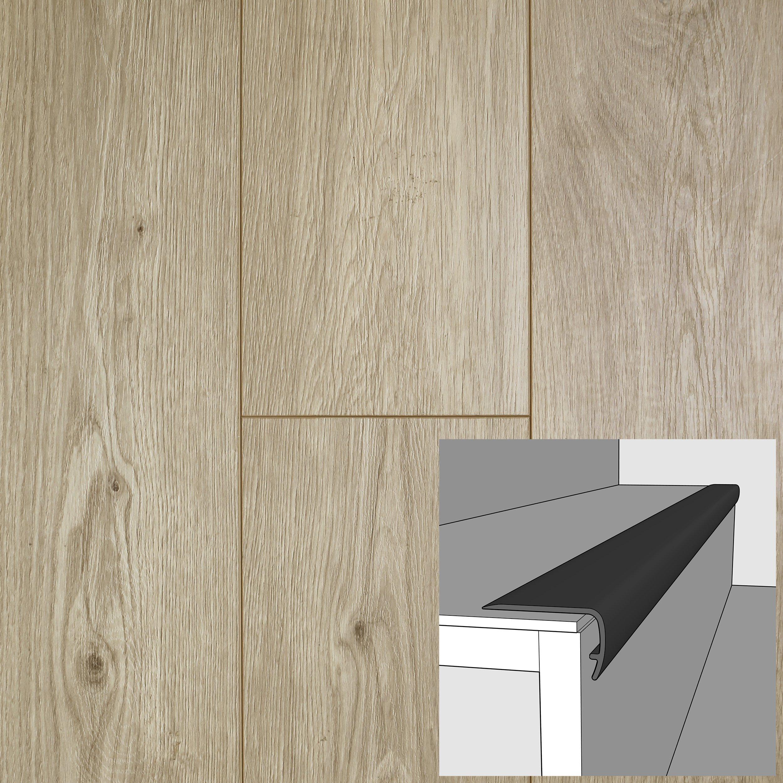 Carmel Ash 94in. Vinyl Overlapping Stair Nose