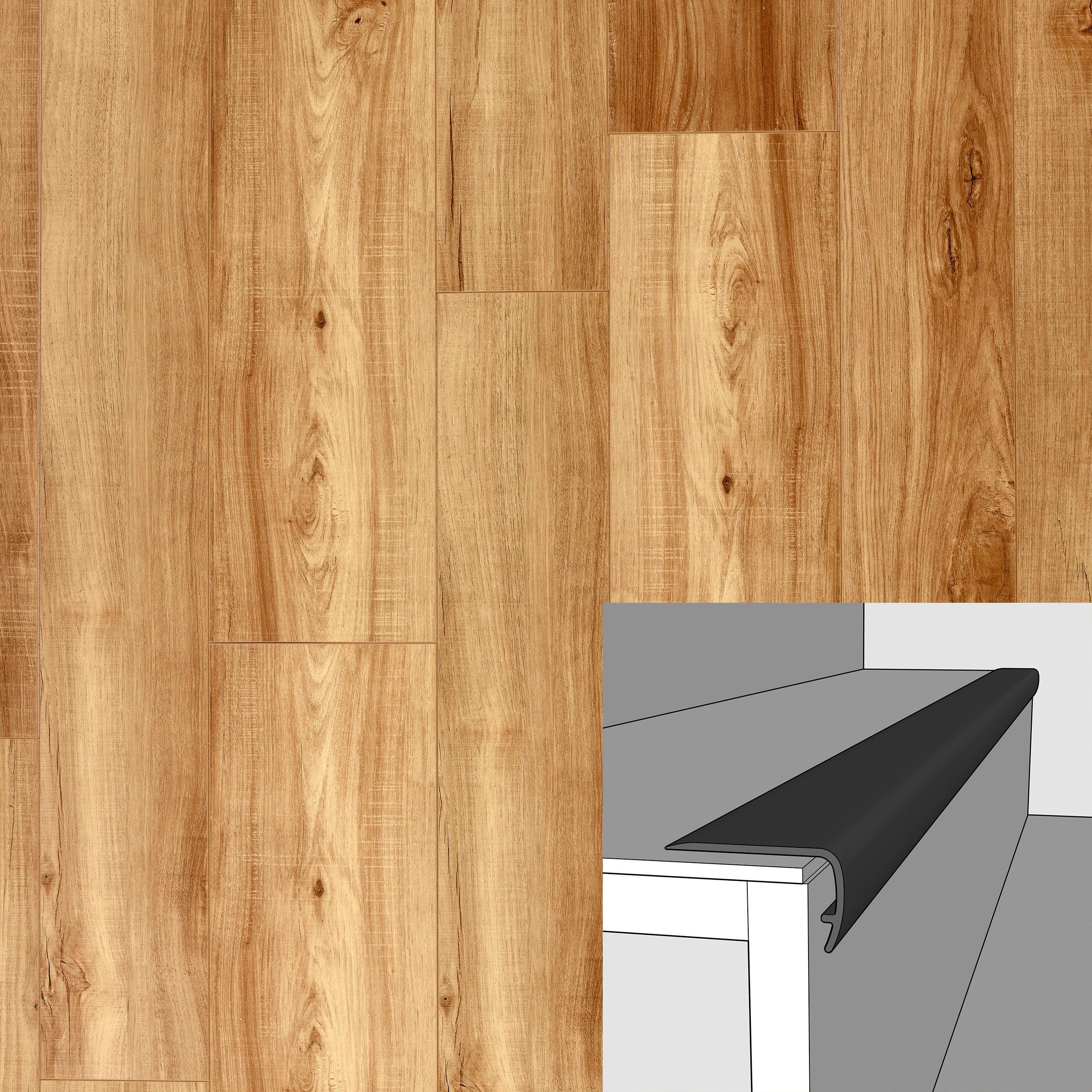 Beckham Honey 94in. Vinyl Overlapping Stair Nose