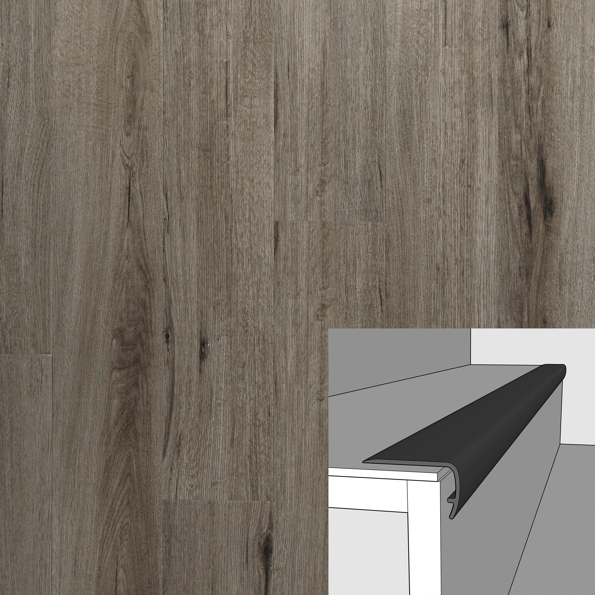 Tuscan Greige 94in. Vinyl Overlapping Stair Nose