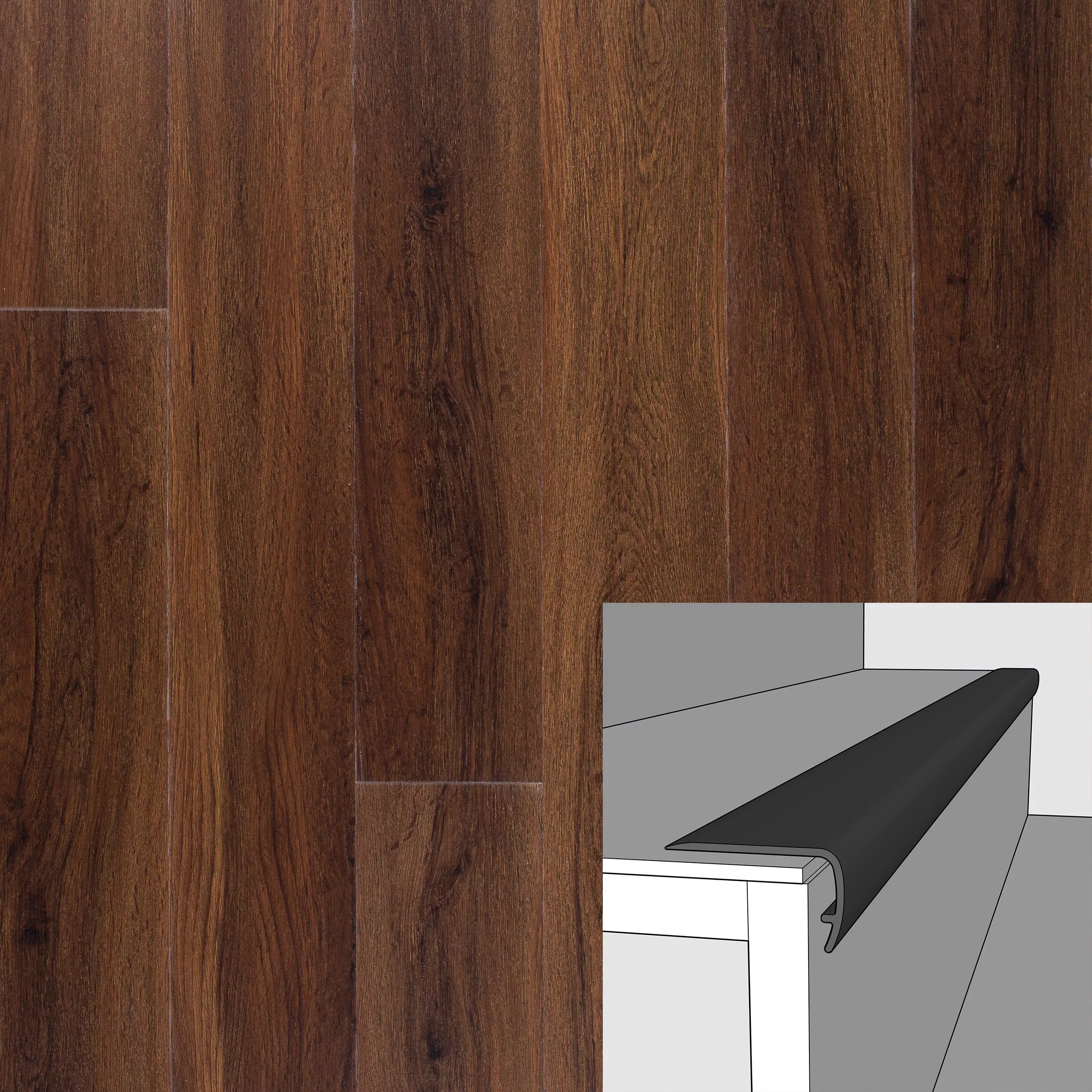 Tribeca Oak 94in. Vinyl Overlapping Stair Nose