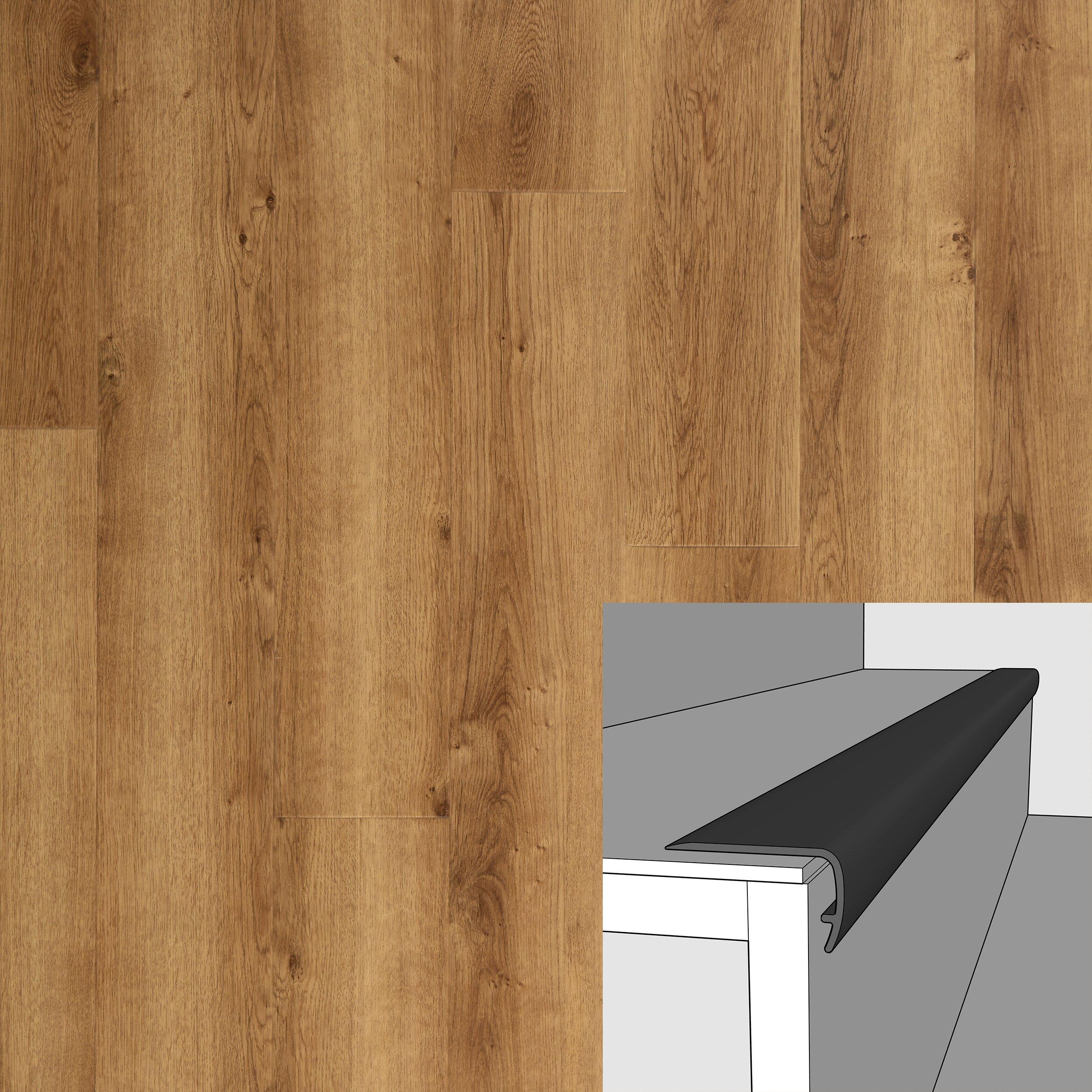 Blonde Oak 94in. Vinyl Overlapping Stair Nose