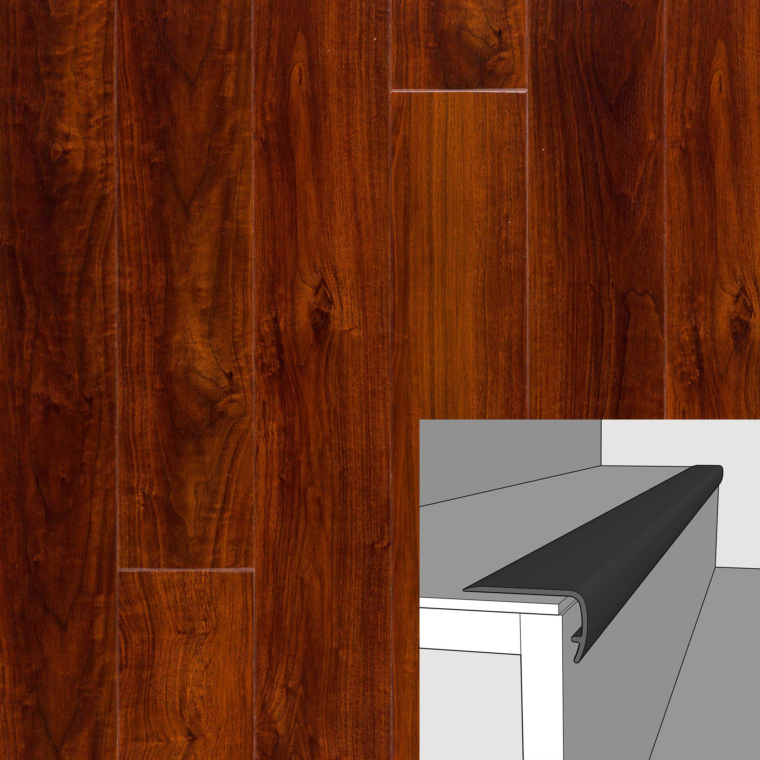 Red Mahogany 94in. Vinyl Overlapping Stair Nose