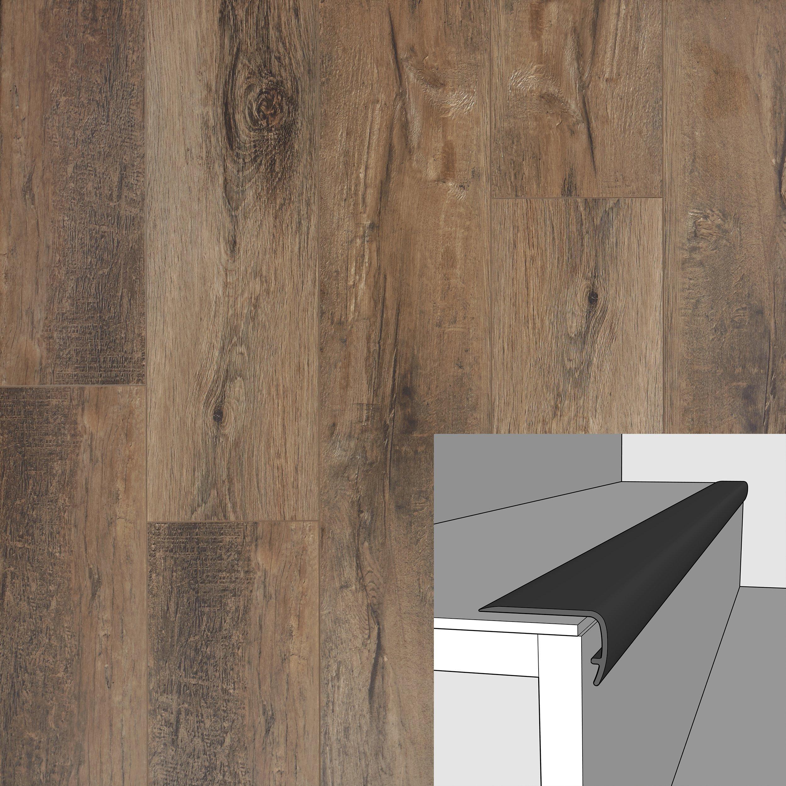 Dolce Oak 94in. Vinyl Overlapping Stair Nose