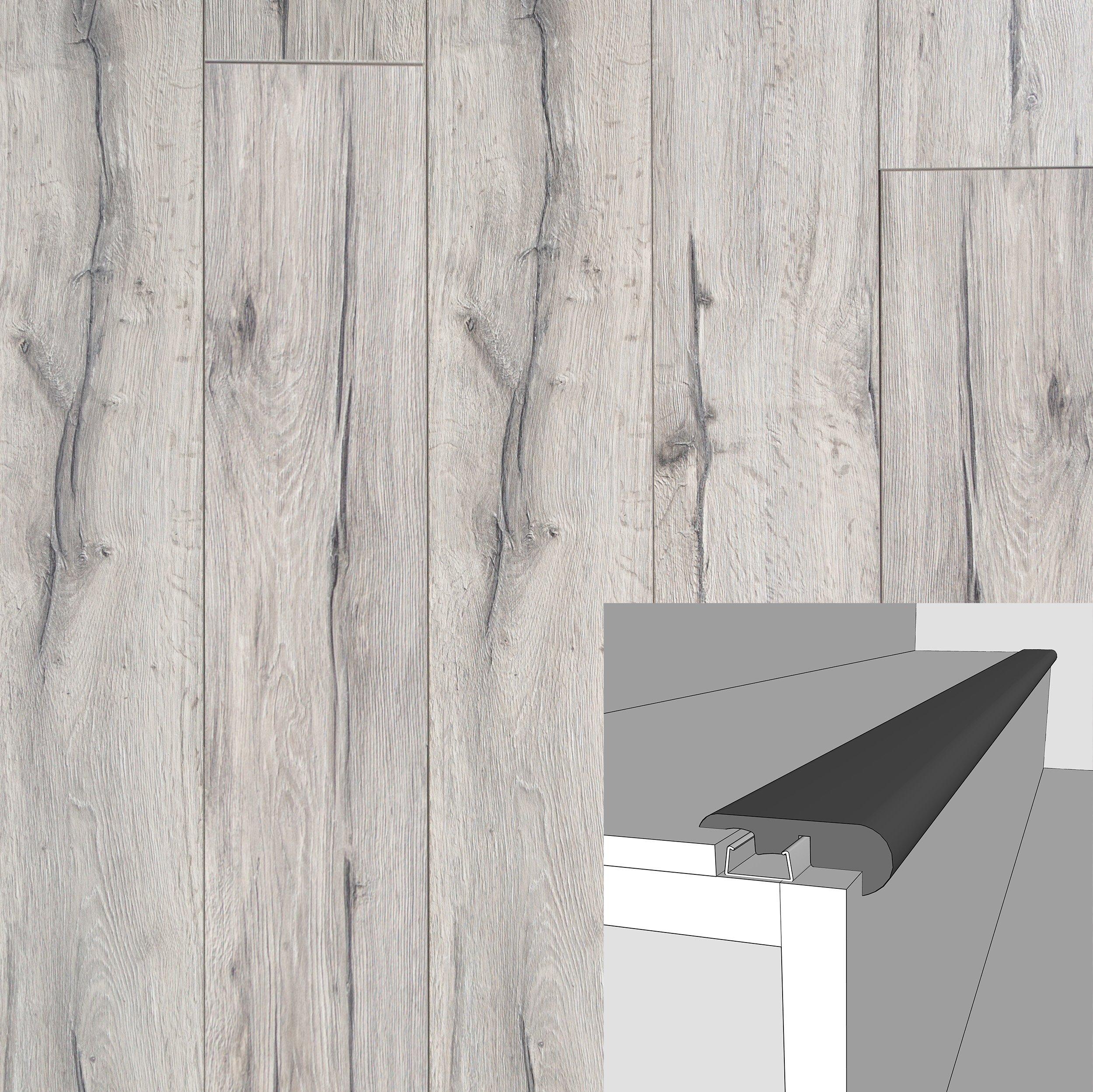 Renaissance Gray 94in. Laminate Overlapping Stair Nose