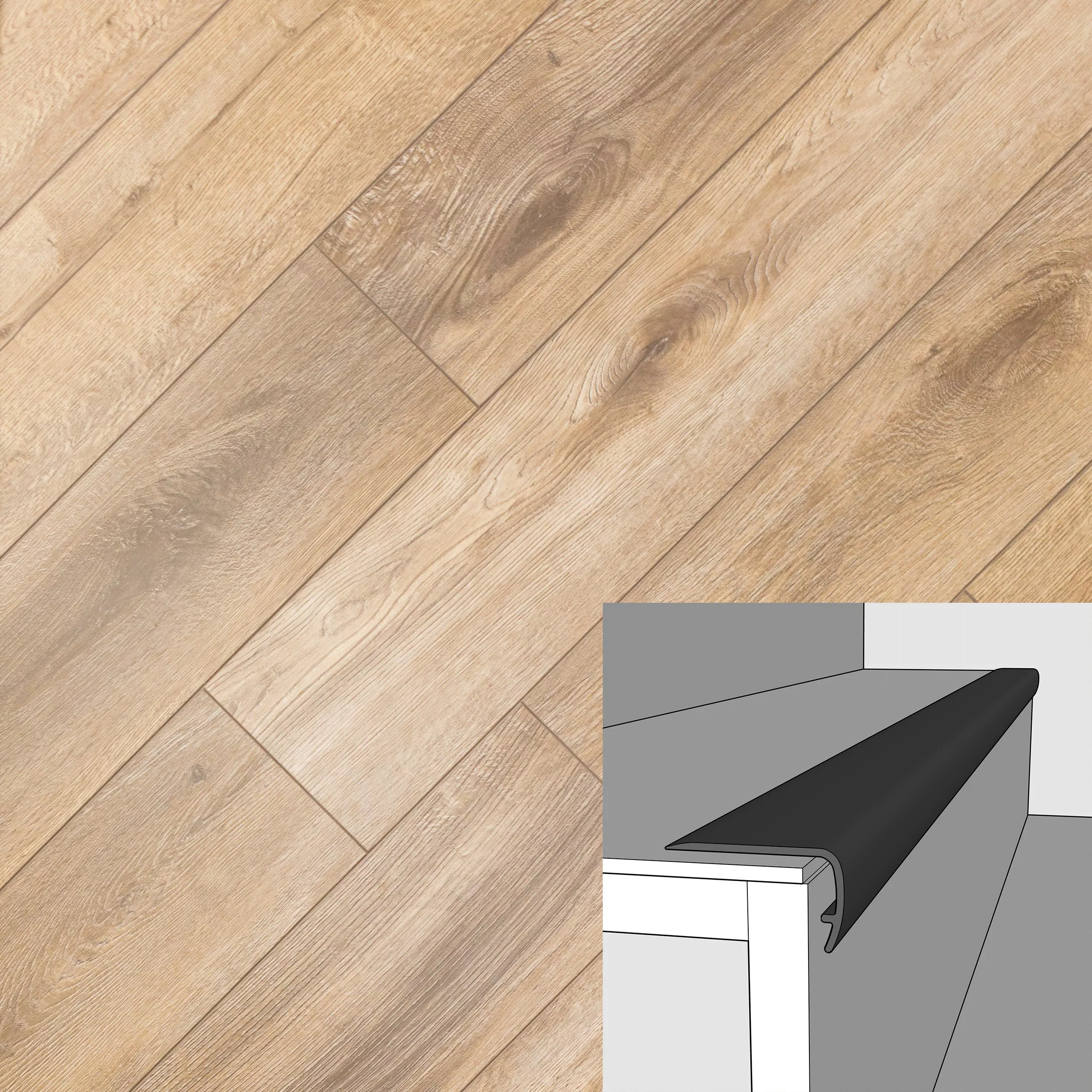 Crosswind 94in. Vinyl Overlapping Stair Nose