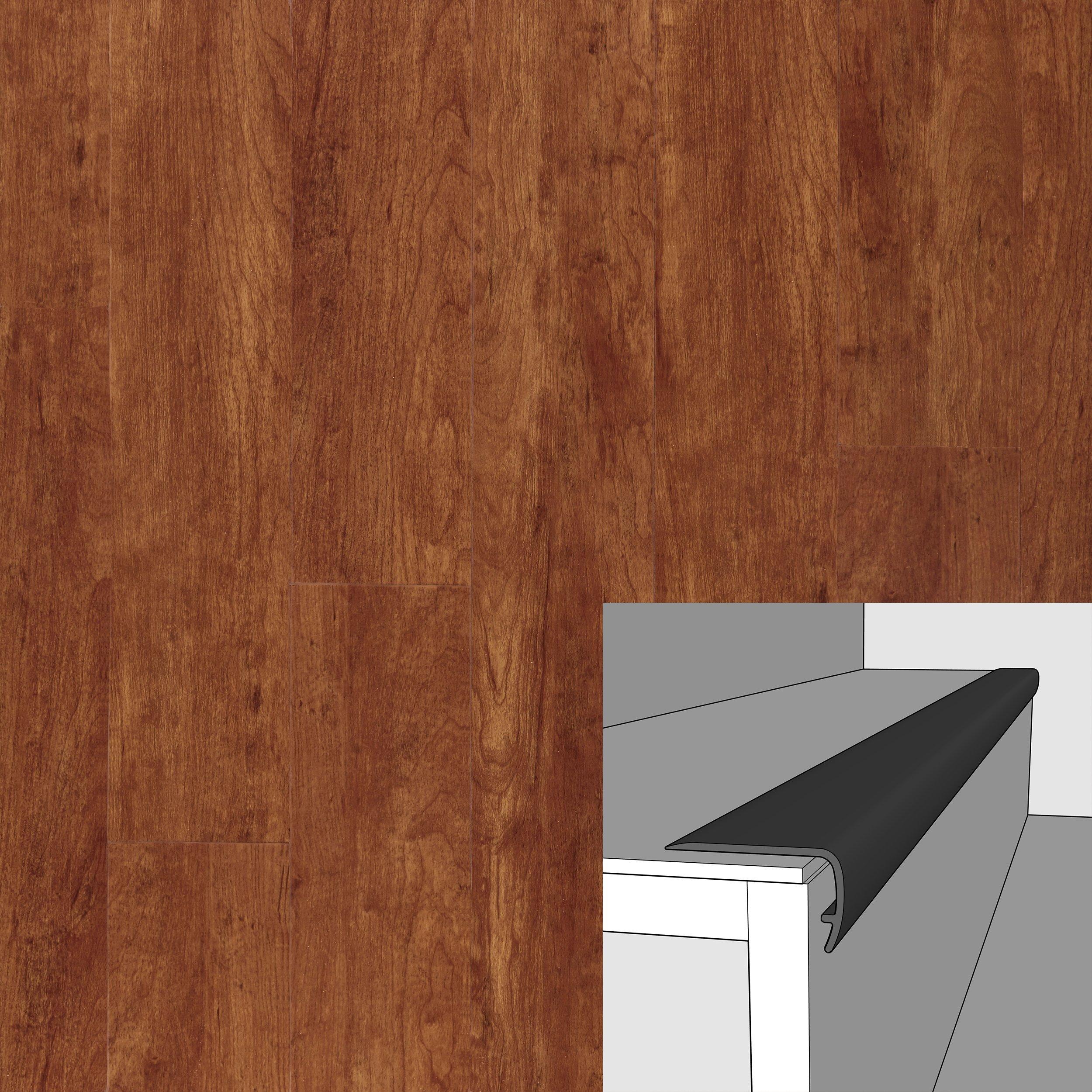 Cherry High Gloss 94in. Vinyl Overlapping Stair Nose