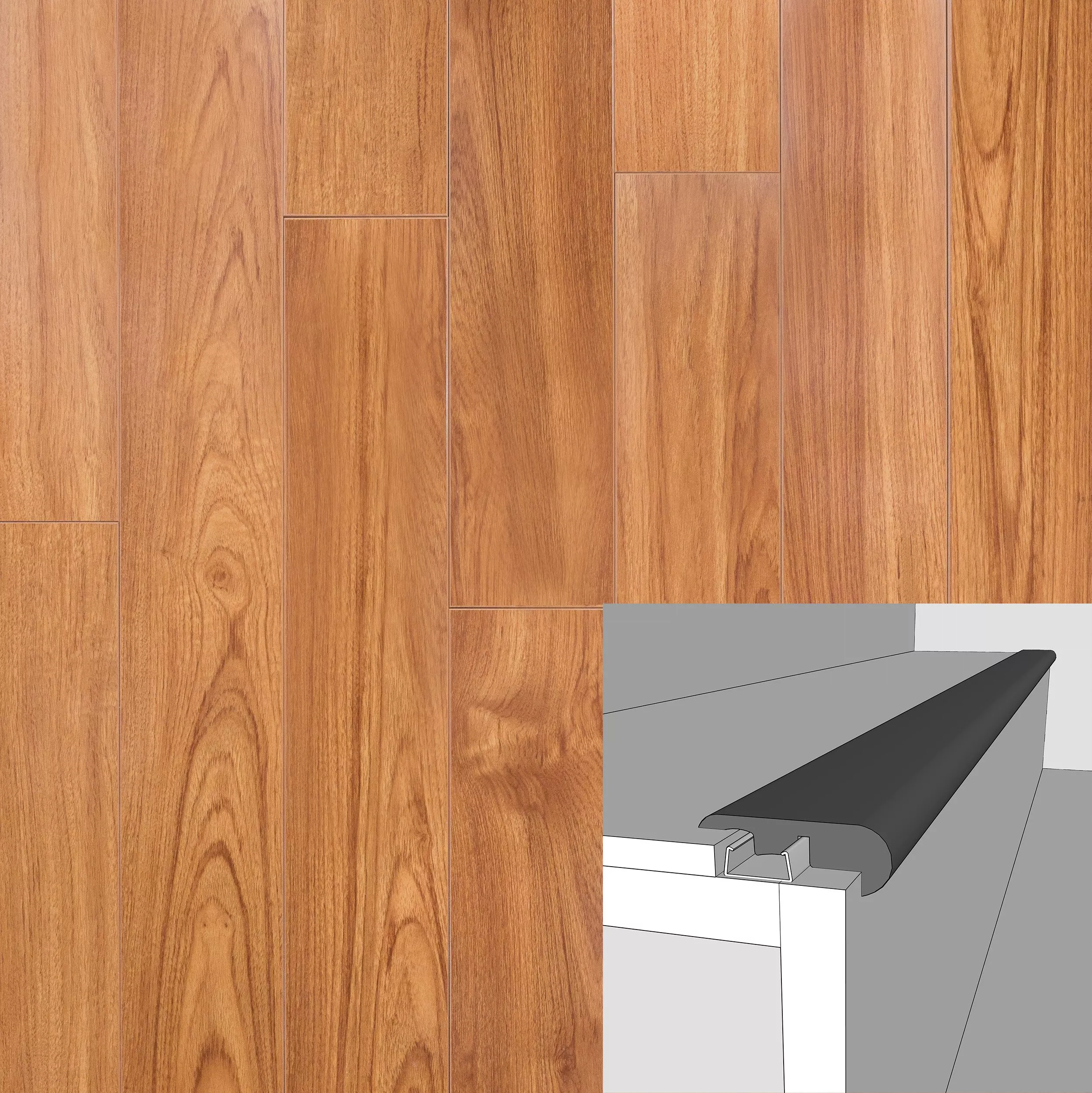 Australian Oak 94in. Laminate Overlapping Stair Nose