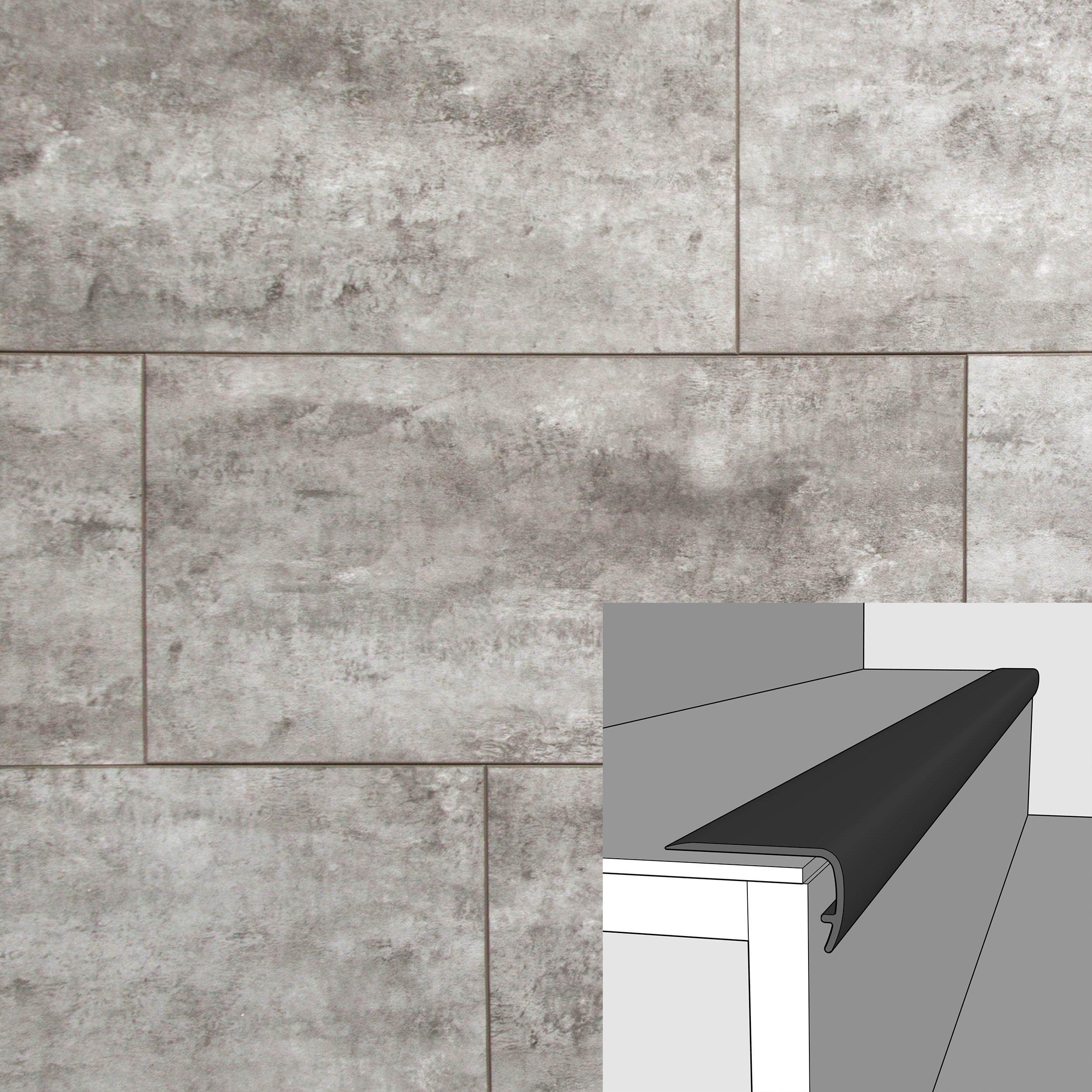 Urban Walk Tile 94in. Vinyl Overlapping Stair Nose