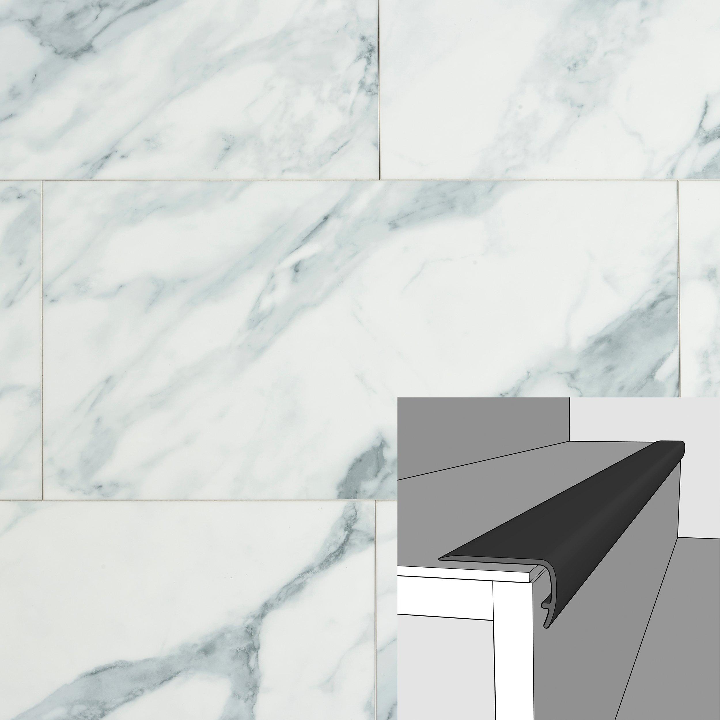 Strada Marble 94in. Vinyl Overlapping Stair Nose