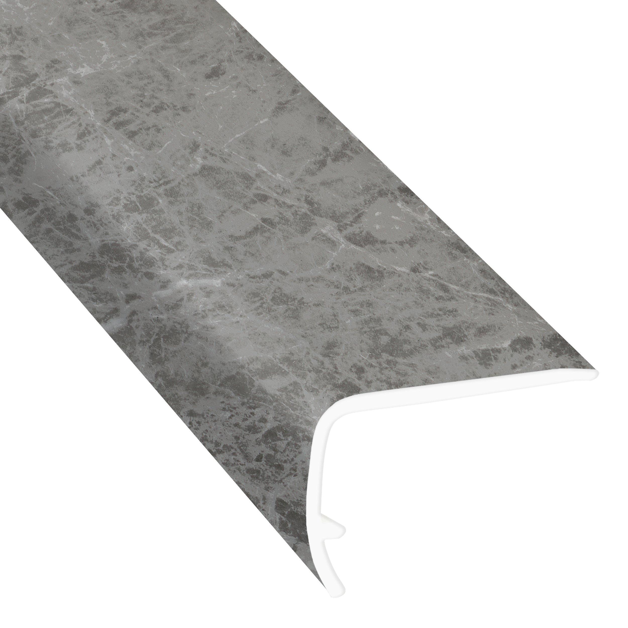 Stone Gray Marble 94in. Vinyl Overlapping Stair Nose