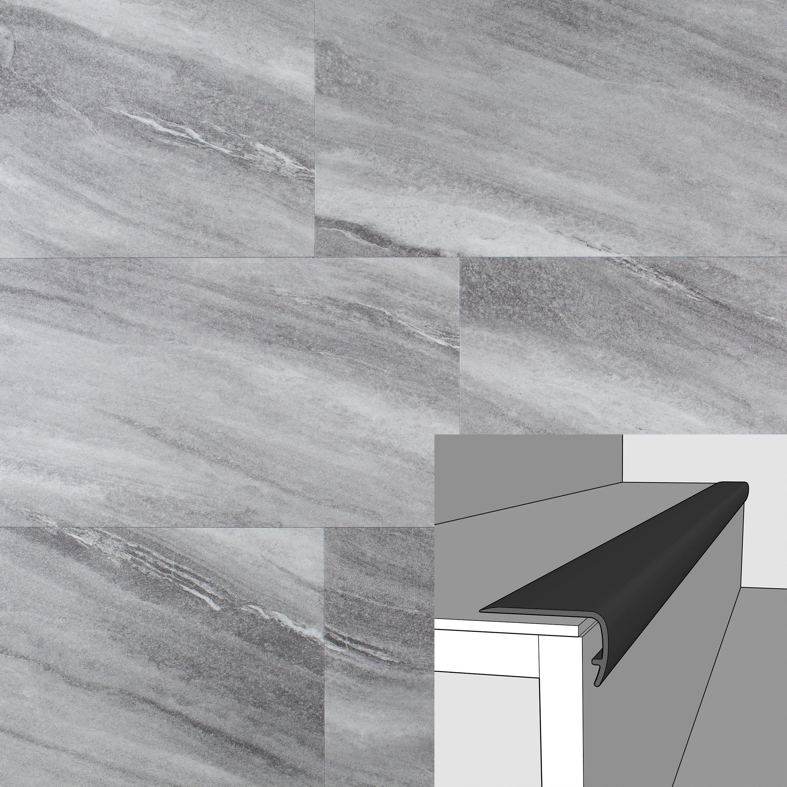 Silver Fantasy 94in. Vinyl Overlapping Stair Nose