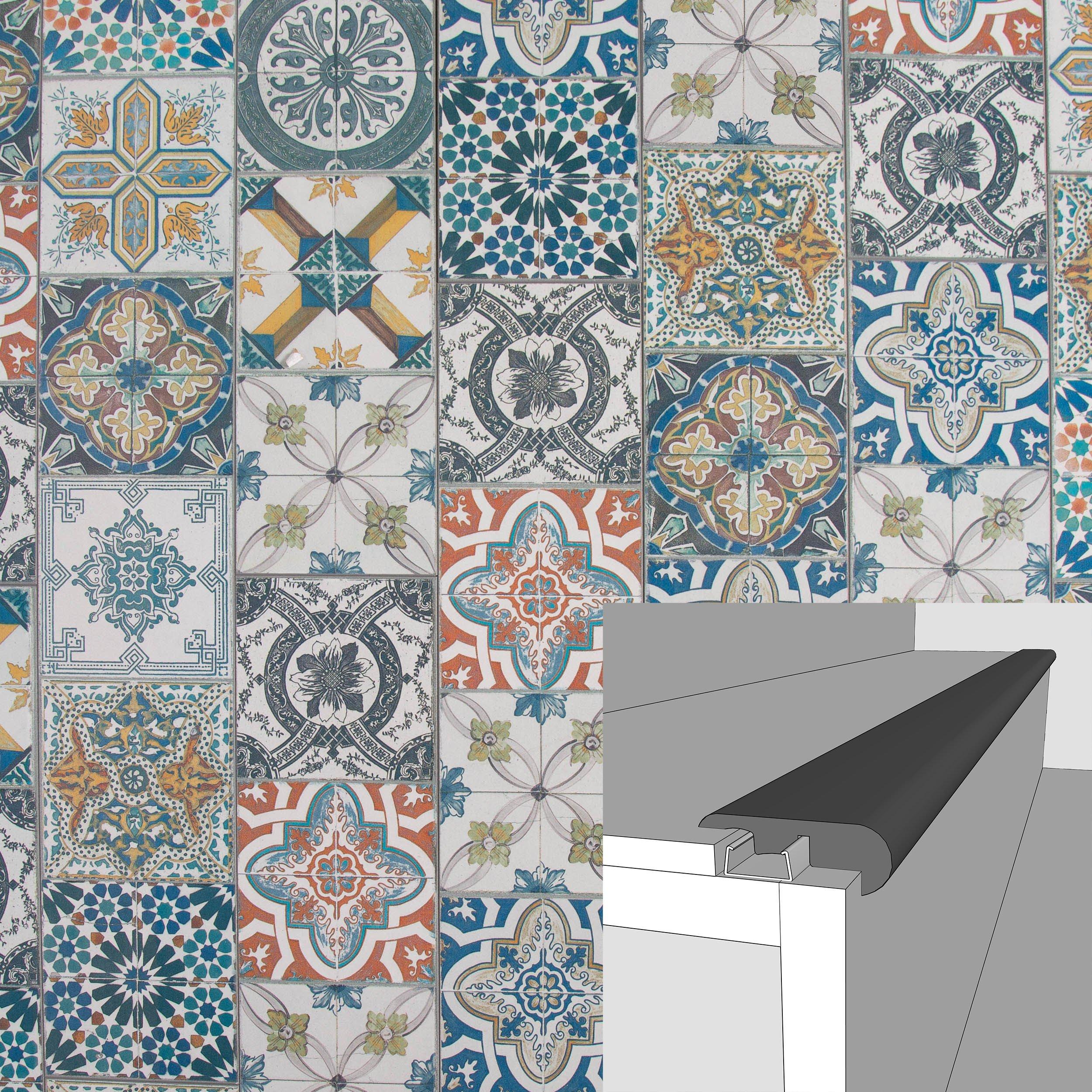 Abbot Tile Aqua 94in. Laminate Overlapping Stair Nose