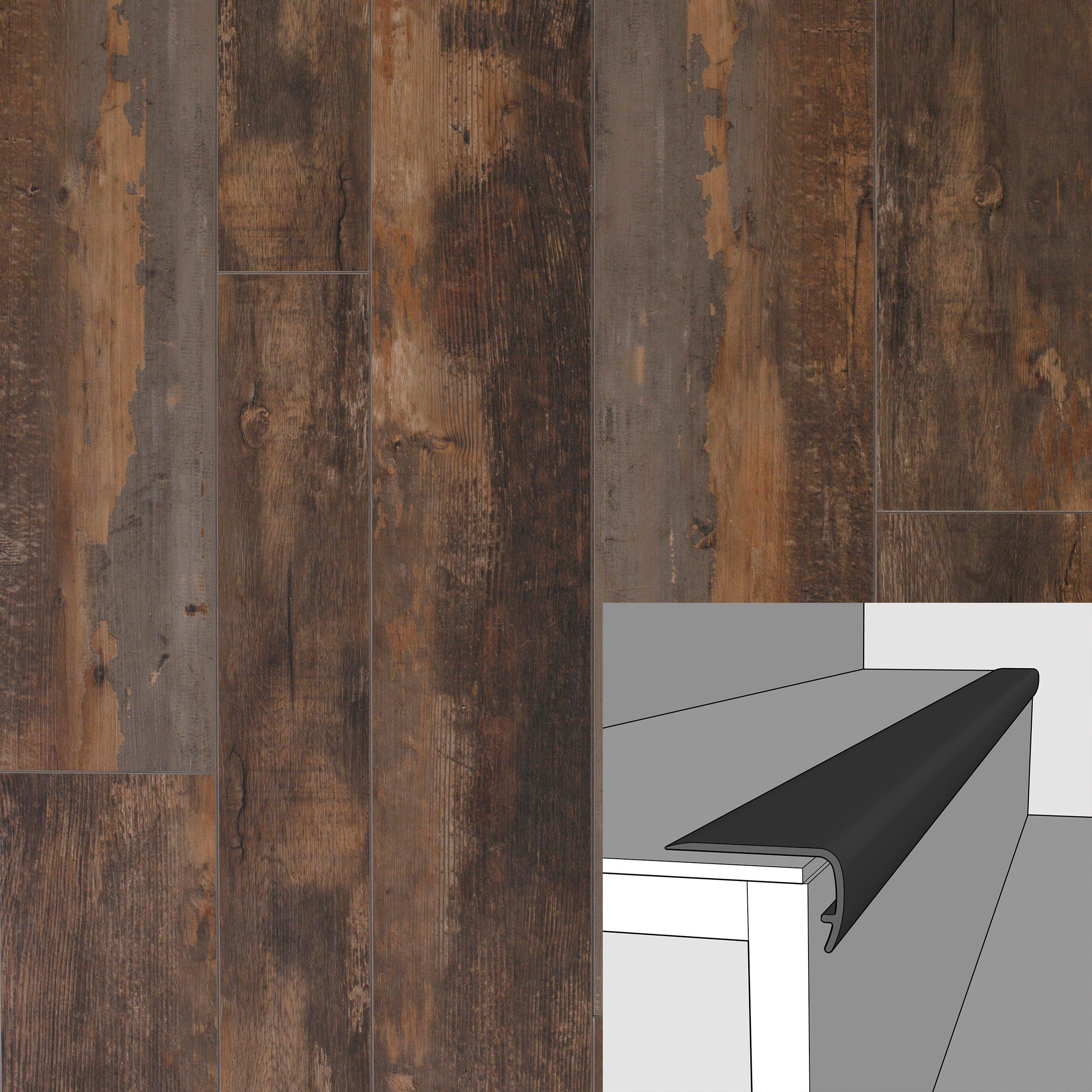 Old Barn Oak 94in. Vinyl Overlapping Stair Nose