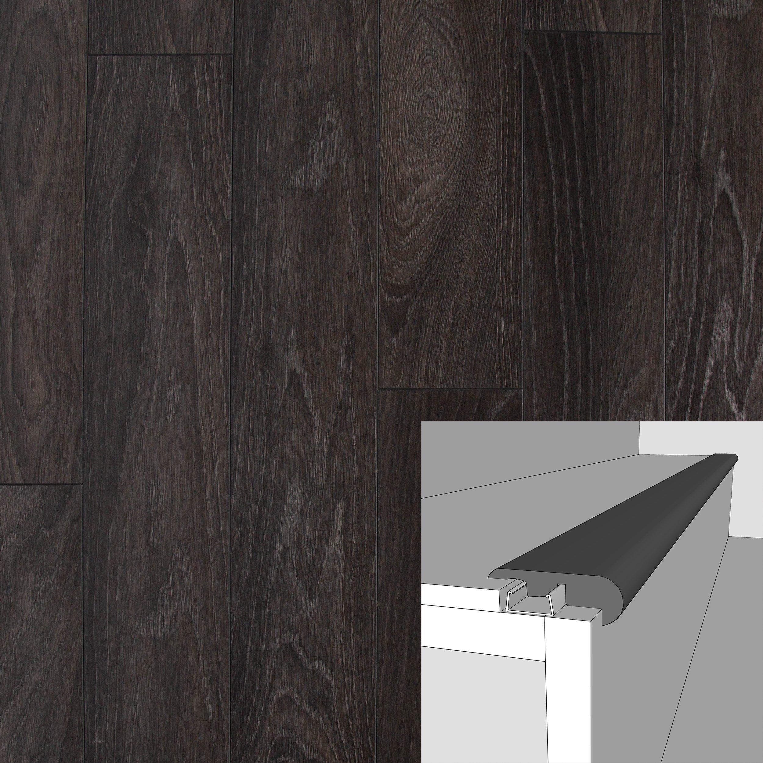 Shaded Dark Umber 94in. Laminate Overlapping Stair Nose