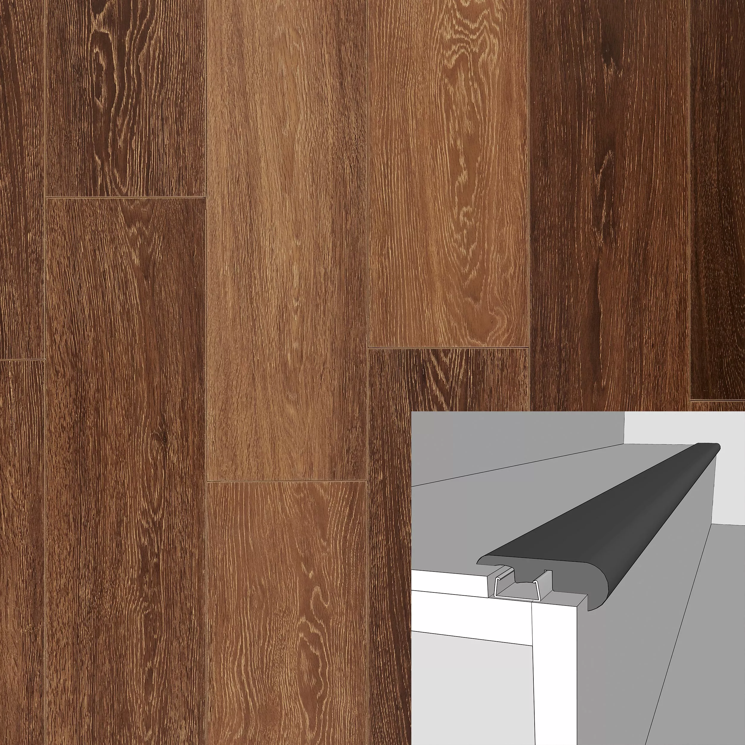Oak Trail 94in. Laminate Overlapping Stair Nose