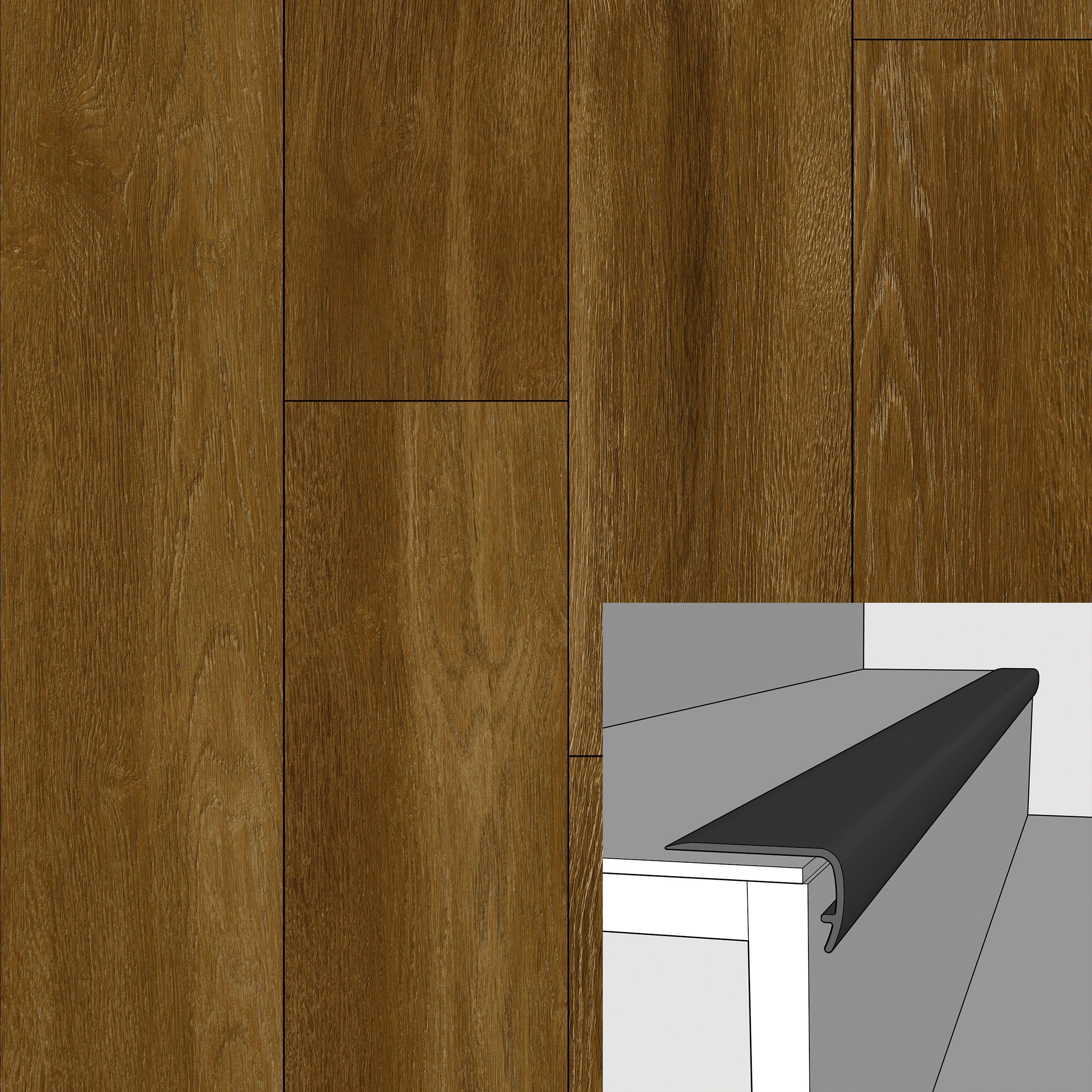 Spiced Oak 8WL 94in. Vinyl Overlapping Stair Nose